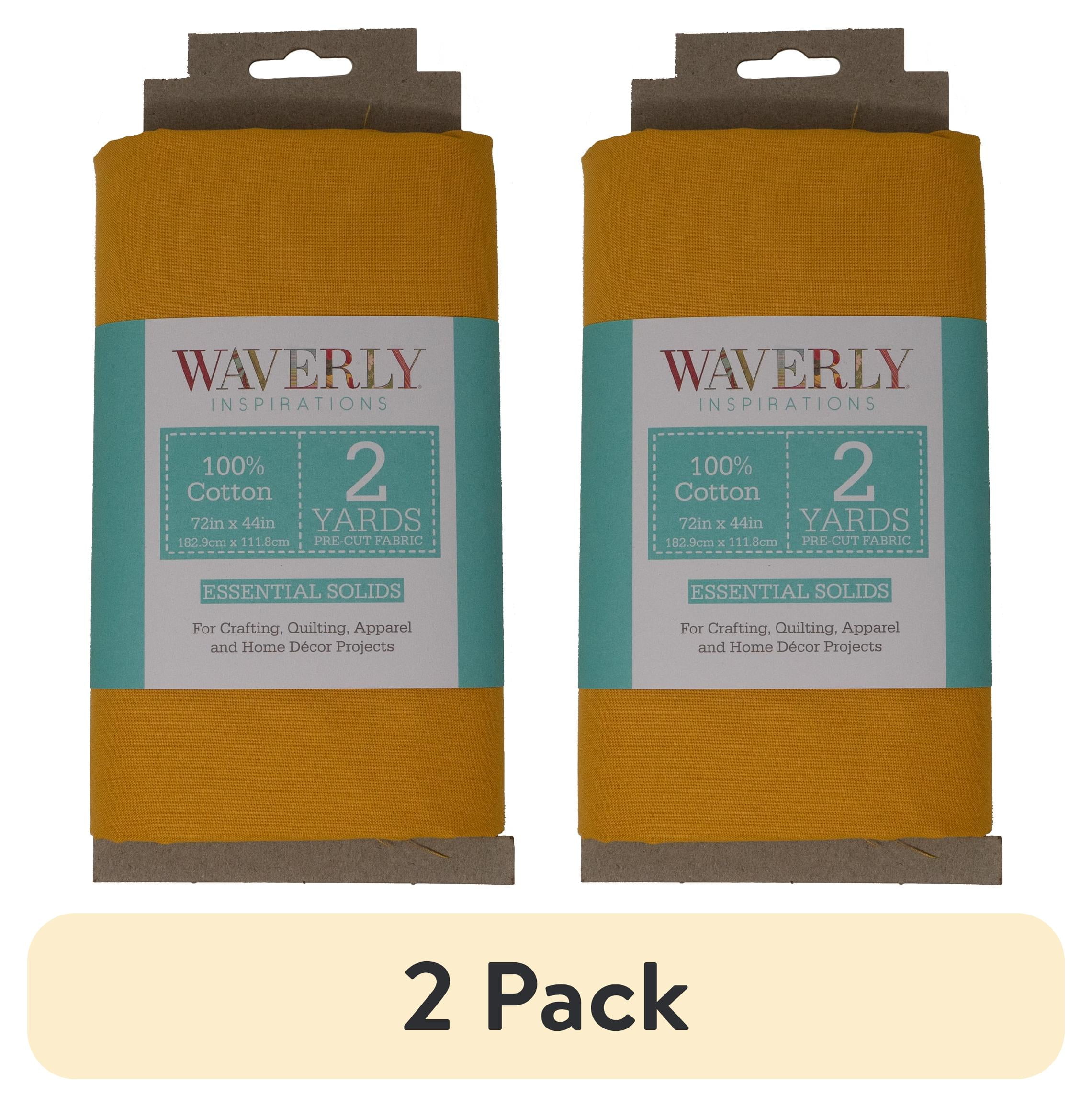 (2 pack) Waverly Inspirations 2 Yard Cut 100% Cotton Solids Fabric Gold 44" Wide for Quilting & Sewing