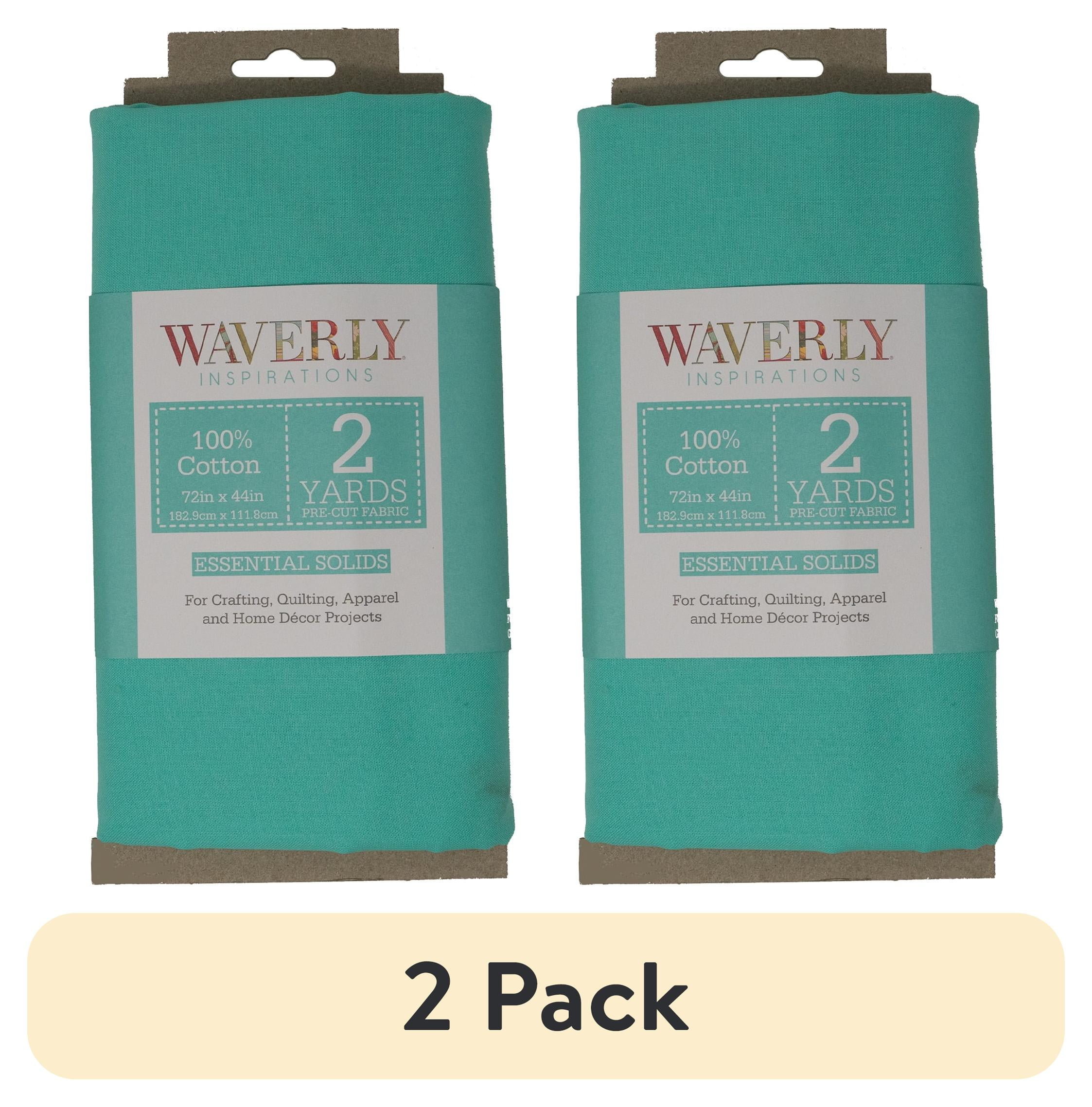 (2 pack) Waverly Inspirations 2 Yard Cut 100% Cotton Solids Fabric, Grotto, 44" Wide for Quilting & Sewing