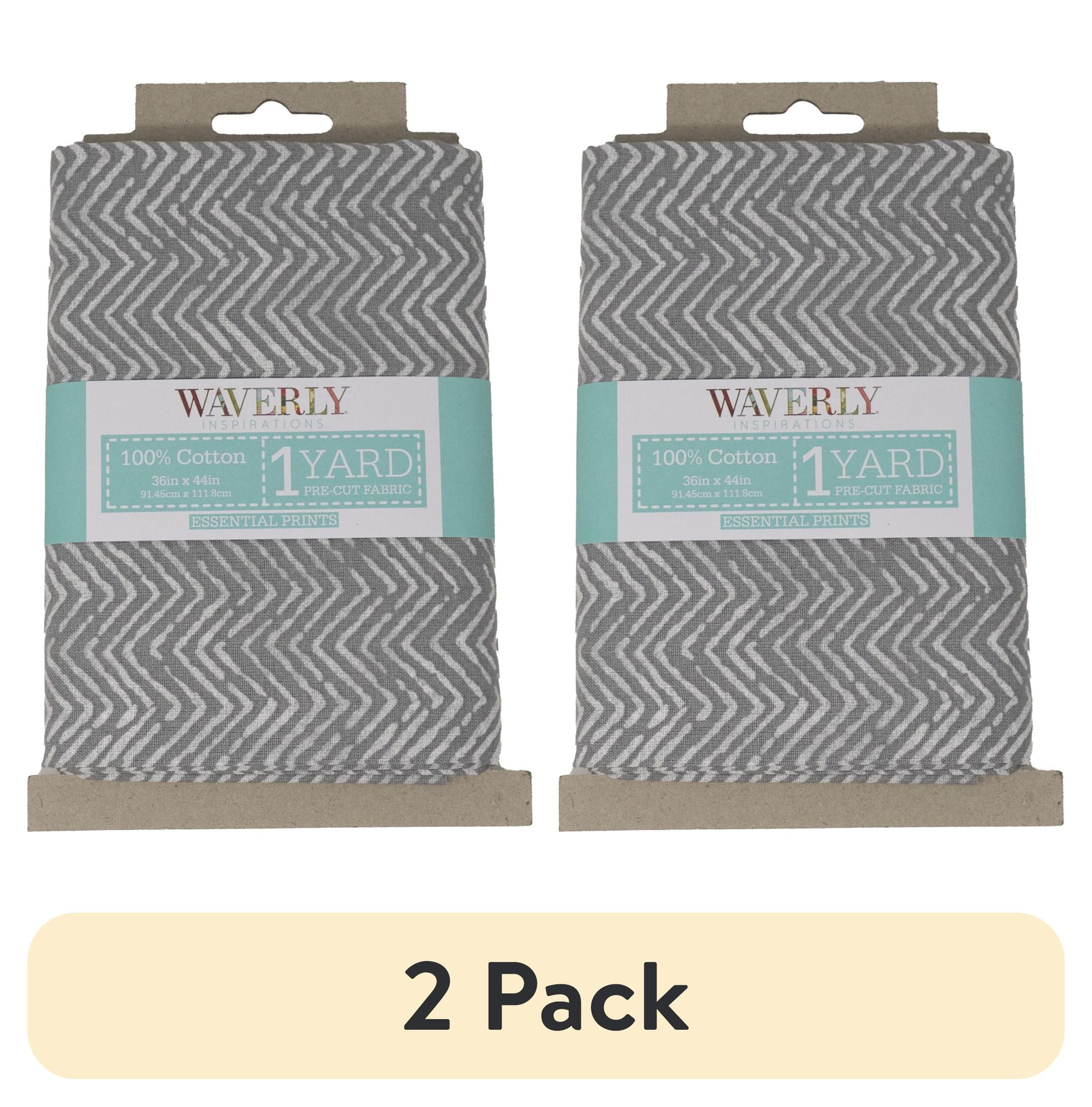 (2 pack) Waverly Inspirations 1 Yard Cut 100% Cotton Prints Fabric, Herringbone, 44" Wide for Quilting & Sewing