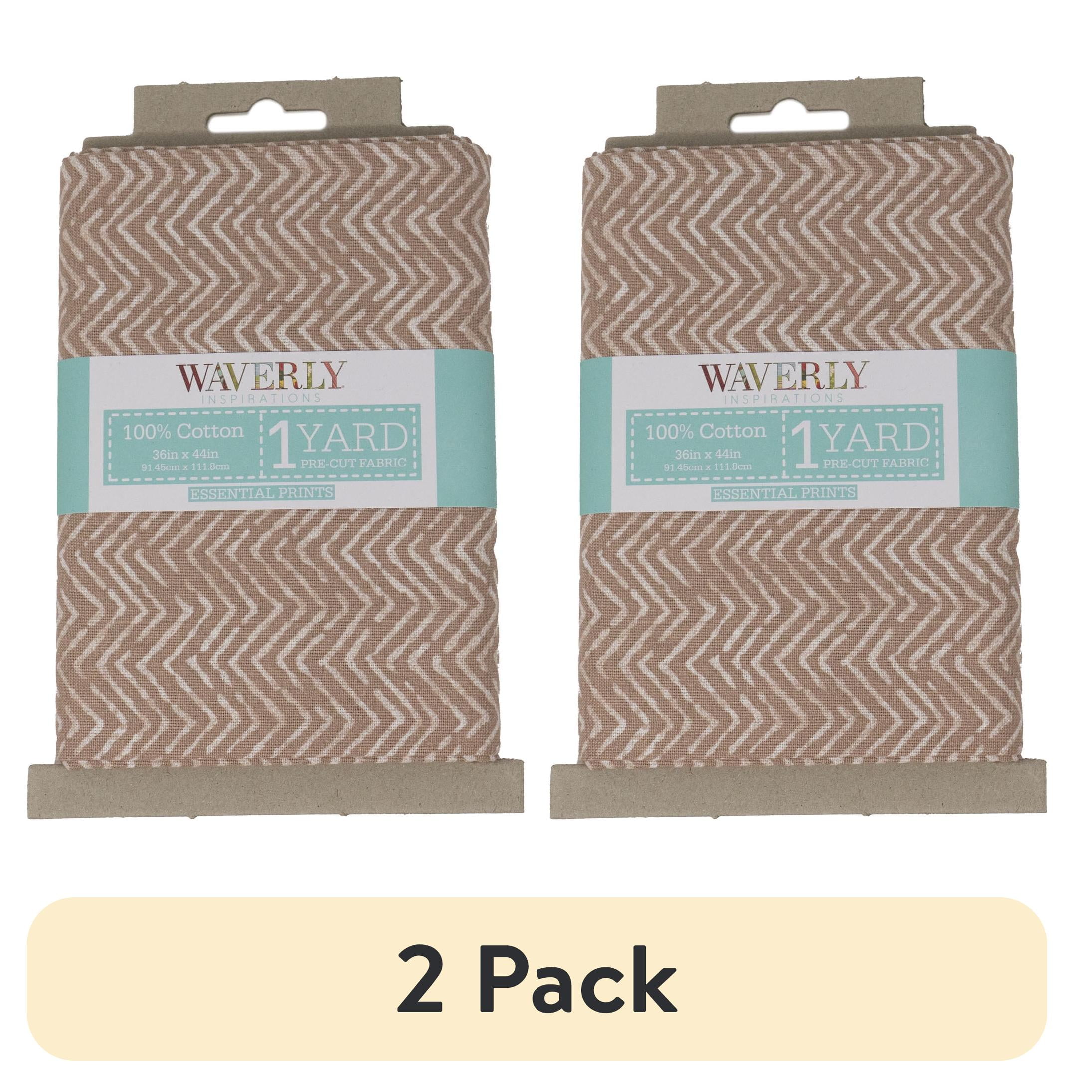 (2 pack) Waverly Inspirations 1 Yard Cut 100% Cotton Prints Fabric, Herringbone Fawn, 44" Wide for Quilting & Sewing