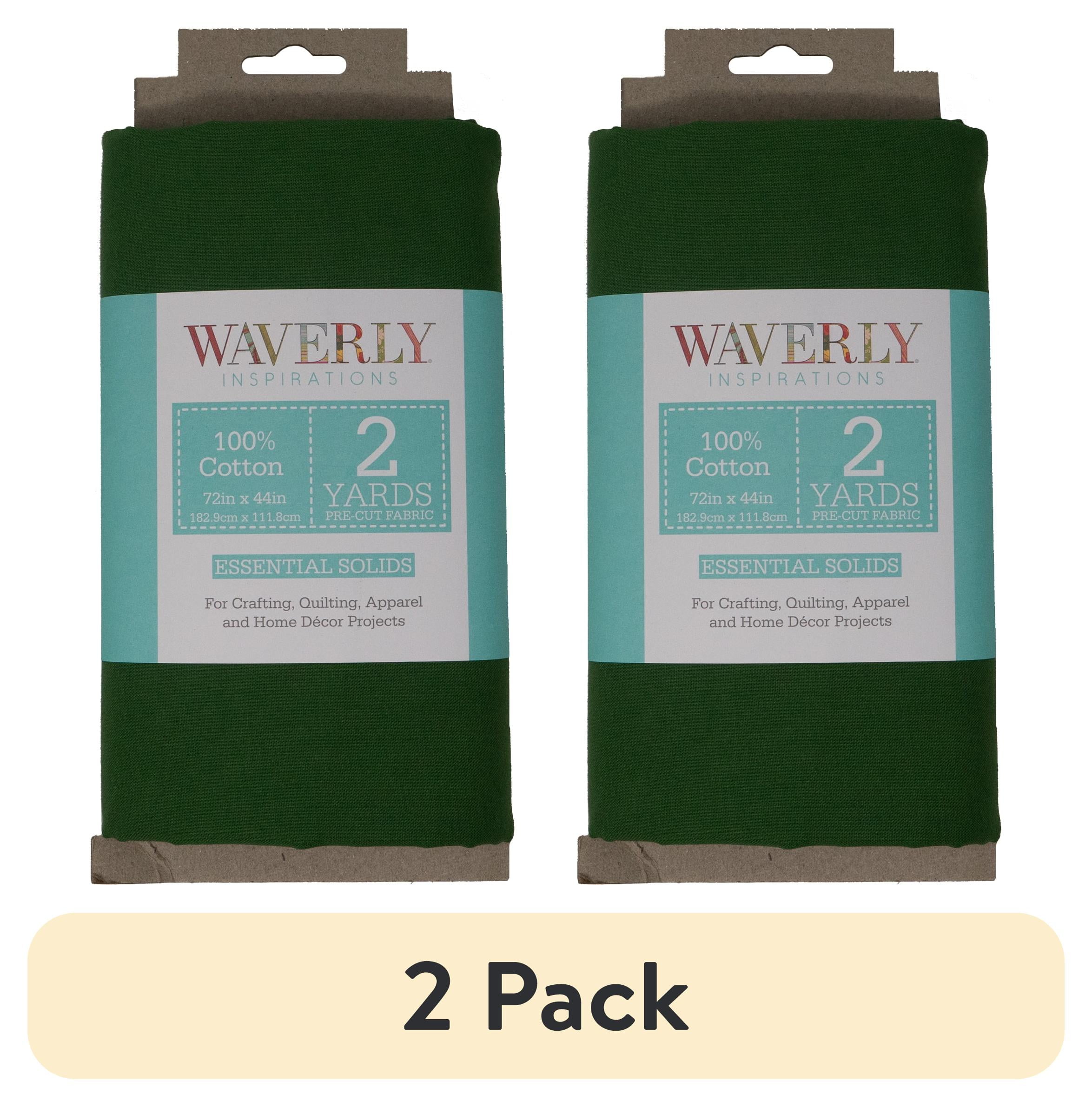 (2 pack) Waverly Inspirations 2 Yard Cut 100% Cotton Solids Fabric, Hunter, 44" Wide for Quilting & Sewing