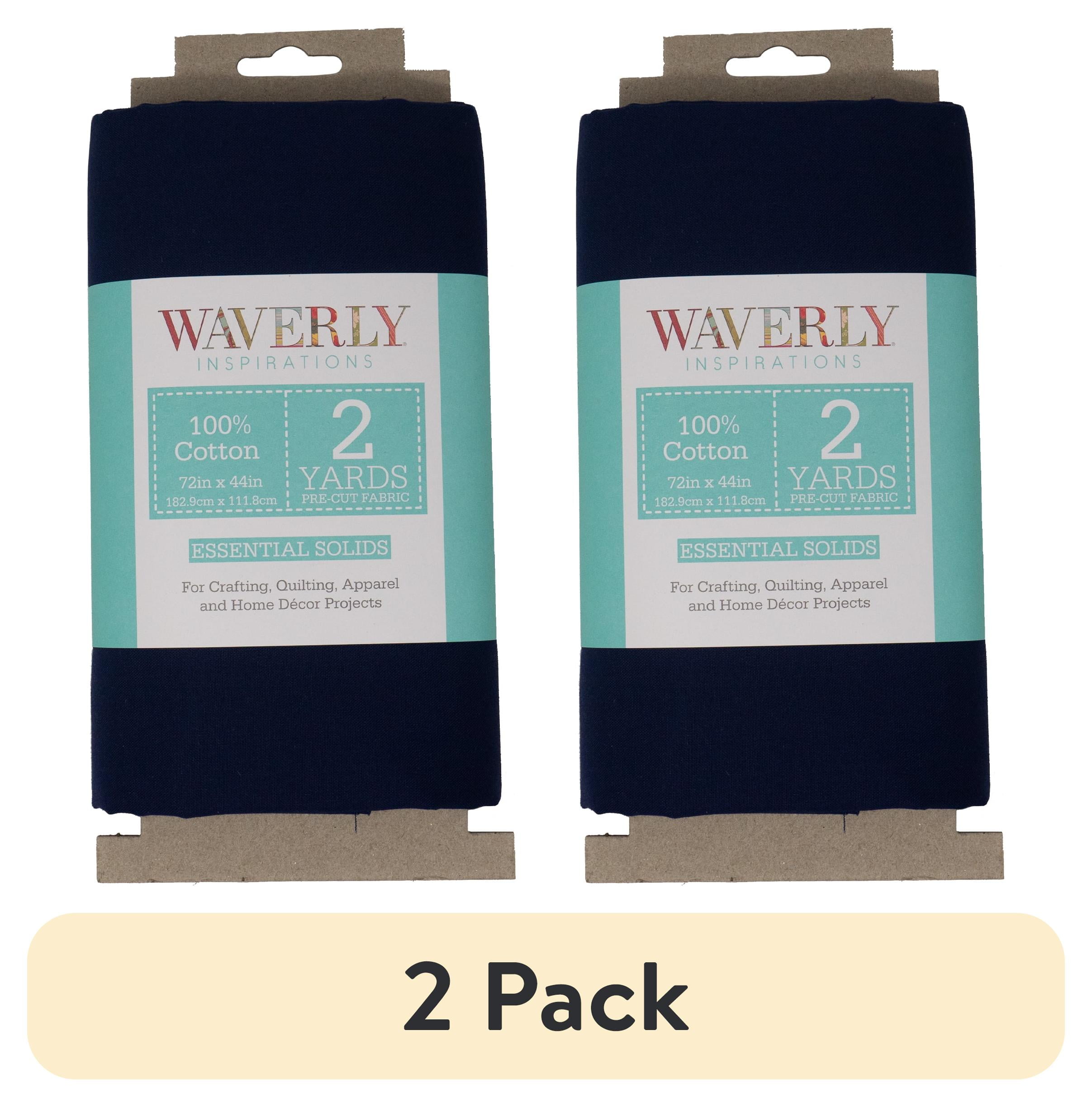 (2 pack) Waverly Inspirations 2 Yard Cut 100% Cotton Solids Fabric, Ink, 44" Wide for Quilting & Sewing