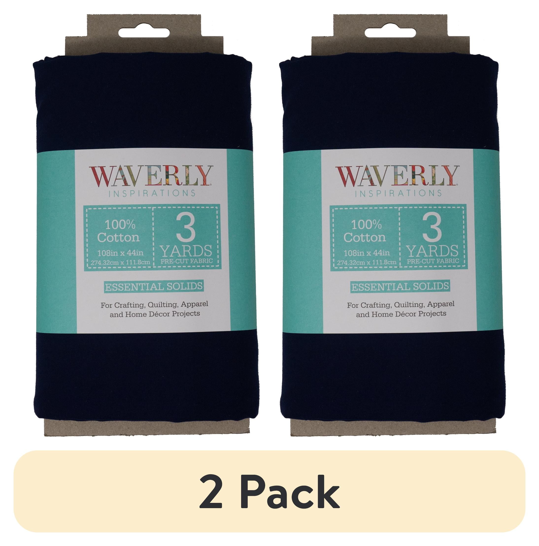 (2 pack) Waverly Inspirations 3 Yard Cut 100% Cotton Solids Fabric, Ink, 44" Wide for Quilting & Sewing