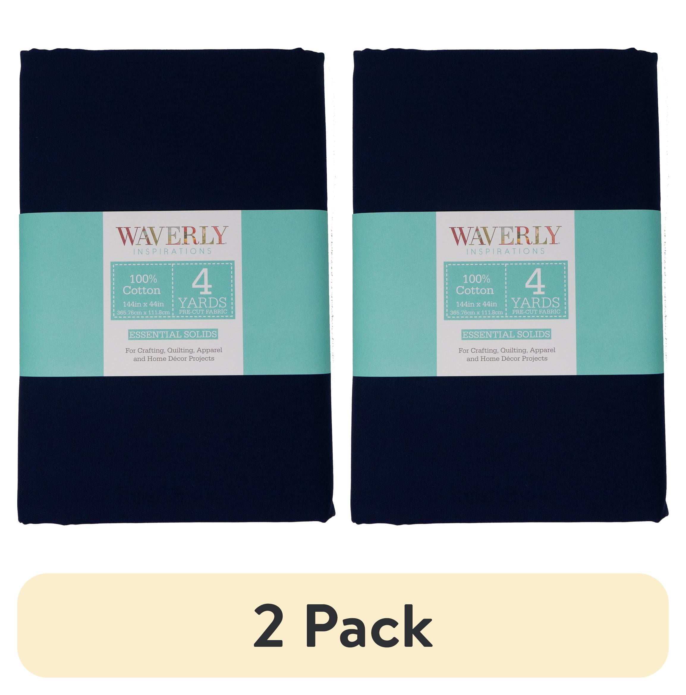 (2 pack) Waverly Inspirations 4 Yard Cut 100% Cotton Solids Fabric, Ink, 44" Wide for Quilting & Sewing
