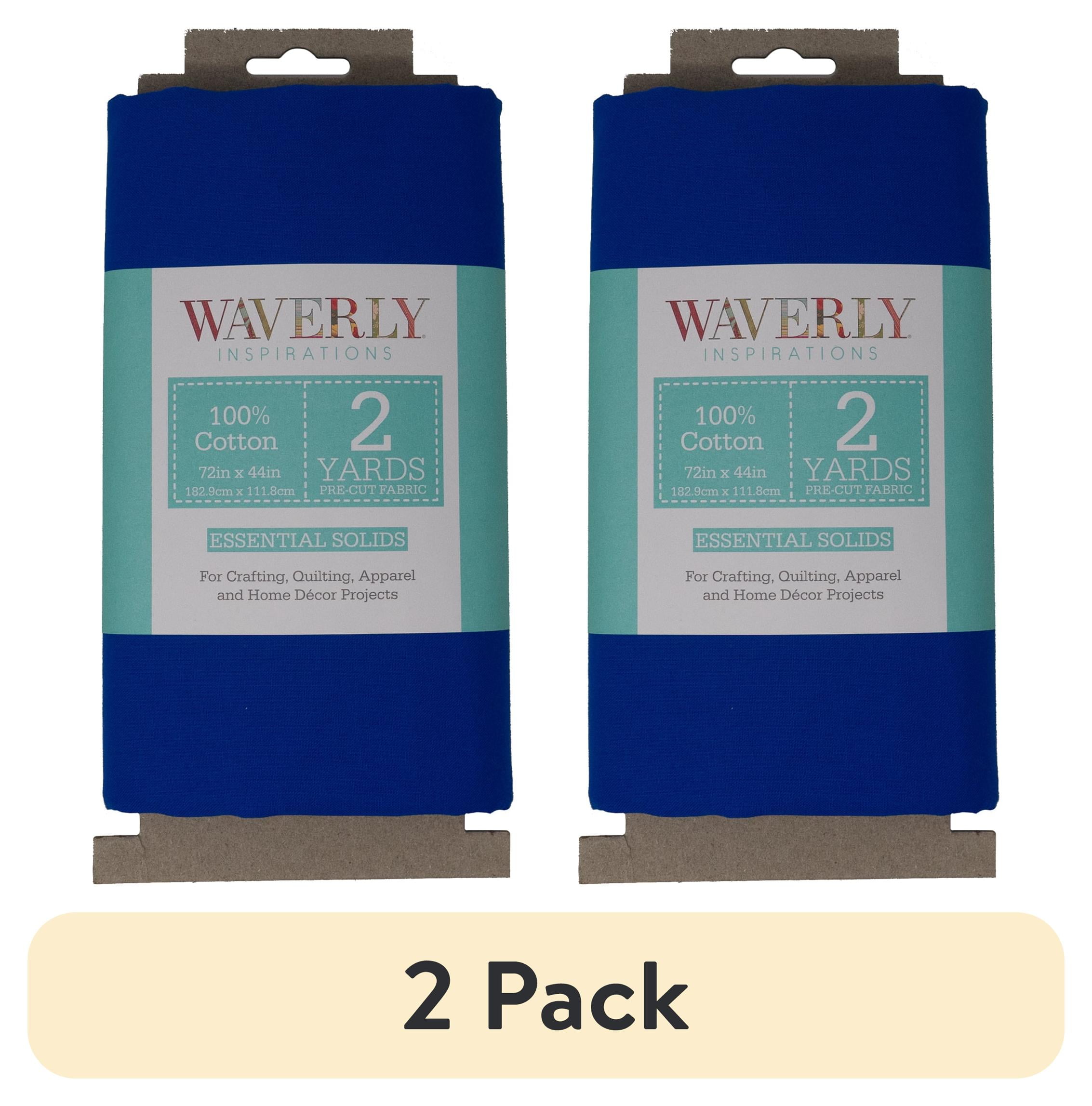 (2 pack) Waverly Inspirations 2 Yard Cut 100% Cotton Solids Fabric, Lapis, 44" Wide for Quilting & Sewing