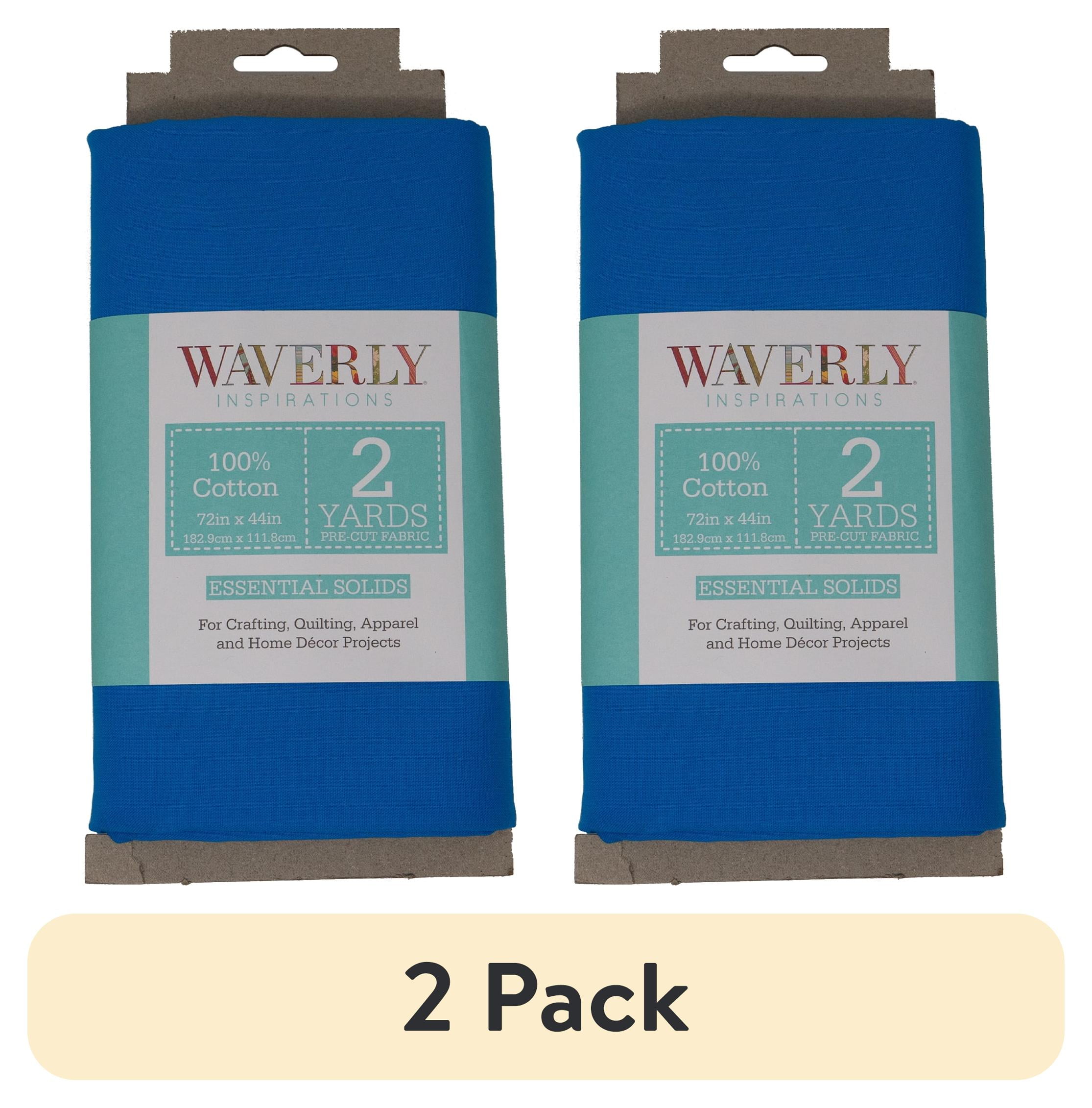 (2 pack) Waverly Inspirations 2 Yard Cut 100% Cotton Solids Fabric, Laguna, 44" Wide for Quilting & Sewing