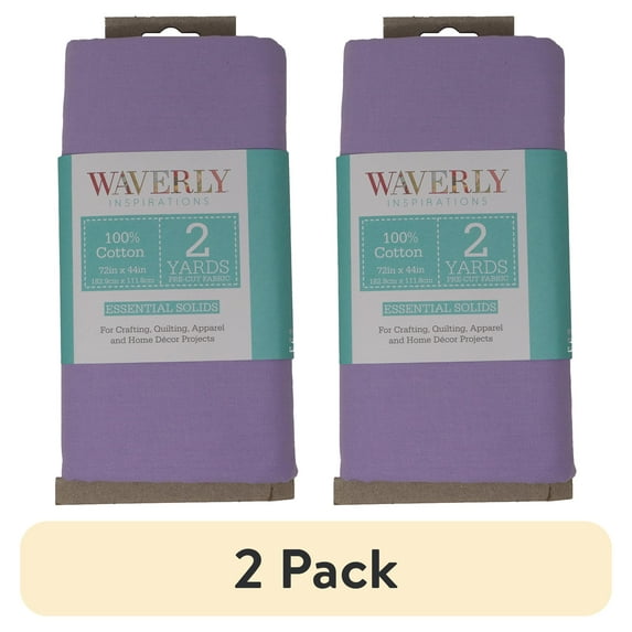 (2 pack) Waverly Inspirations 2 Yard Cut 100% Cotton Solids Fabric, Lilac, 44" Wide for Quilting & Sewing