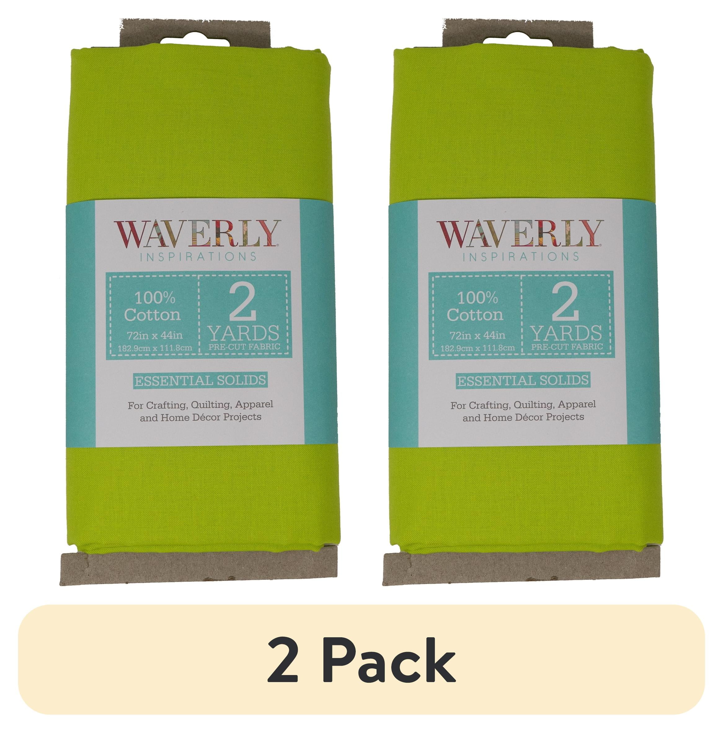 (2 pack) Waverly Inspirations 2 Yard Cut 100% Cotton Solids Fabric, Lime, 44" Wide for Quilting & Sewing