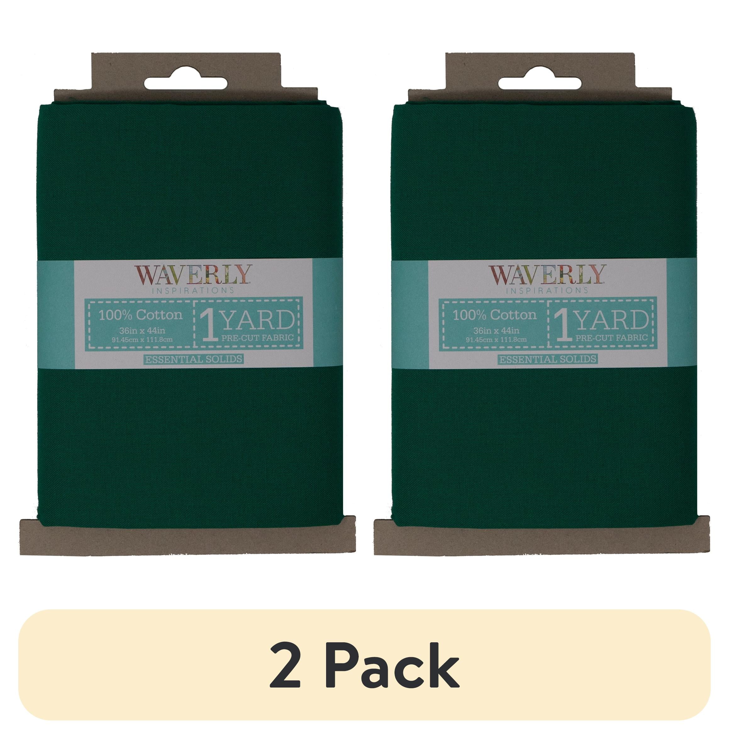 (2 pack) Waverly Inspirations 1 Yard Cut 100% Cotton Solids Fabric Malachite 44" Wide for Quilting & Sewing