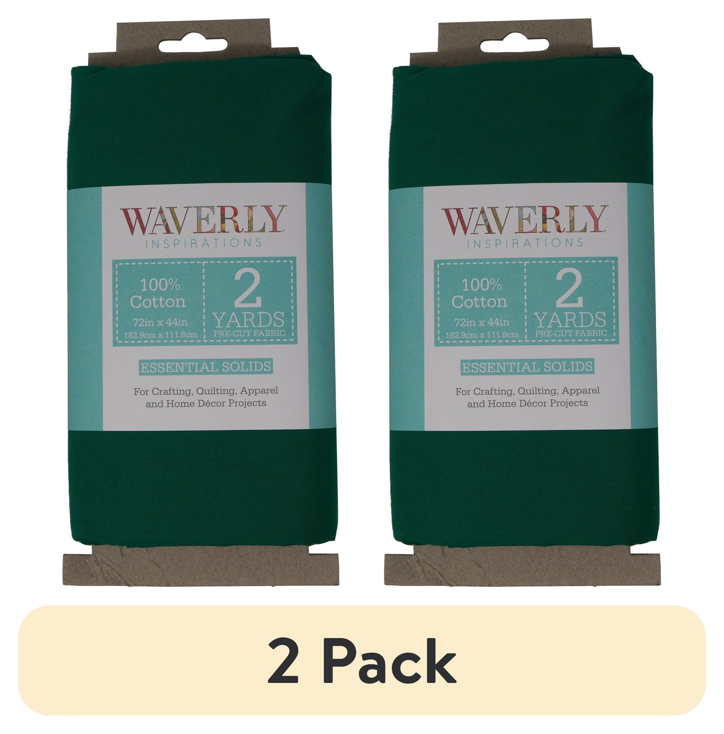 (2 pack) Waverly Inspirations 2 Yard Cut 100% Cotton Solids Fabric, Malachite, 44" Wide for Quilting & Sewing