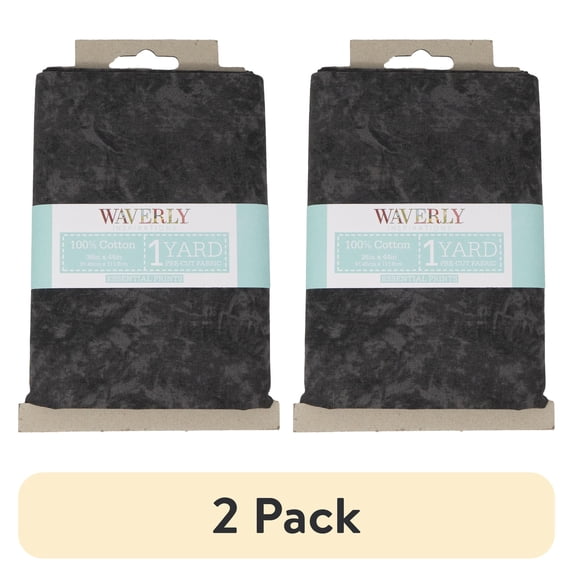 (2 pack) Waverly Inspirations 1 Yard Cut 100% Cotton Prints Fabric, Onyx Batik, 44" Wide for Quilting & Sewing