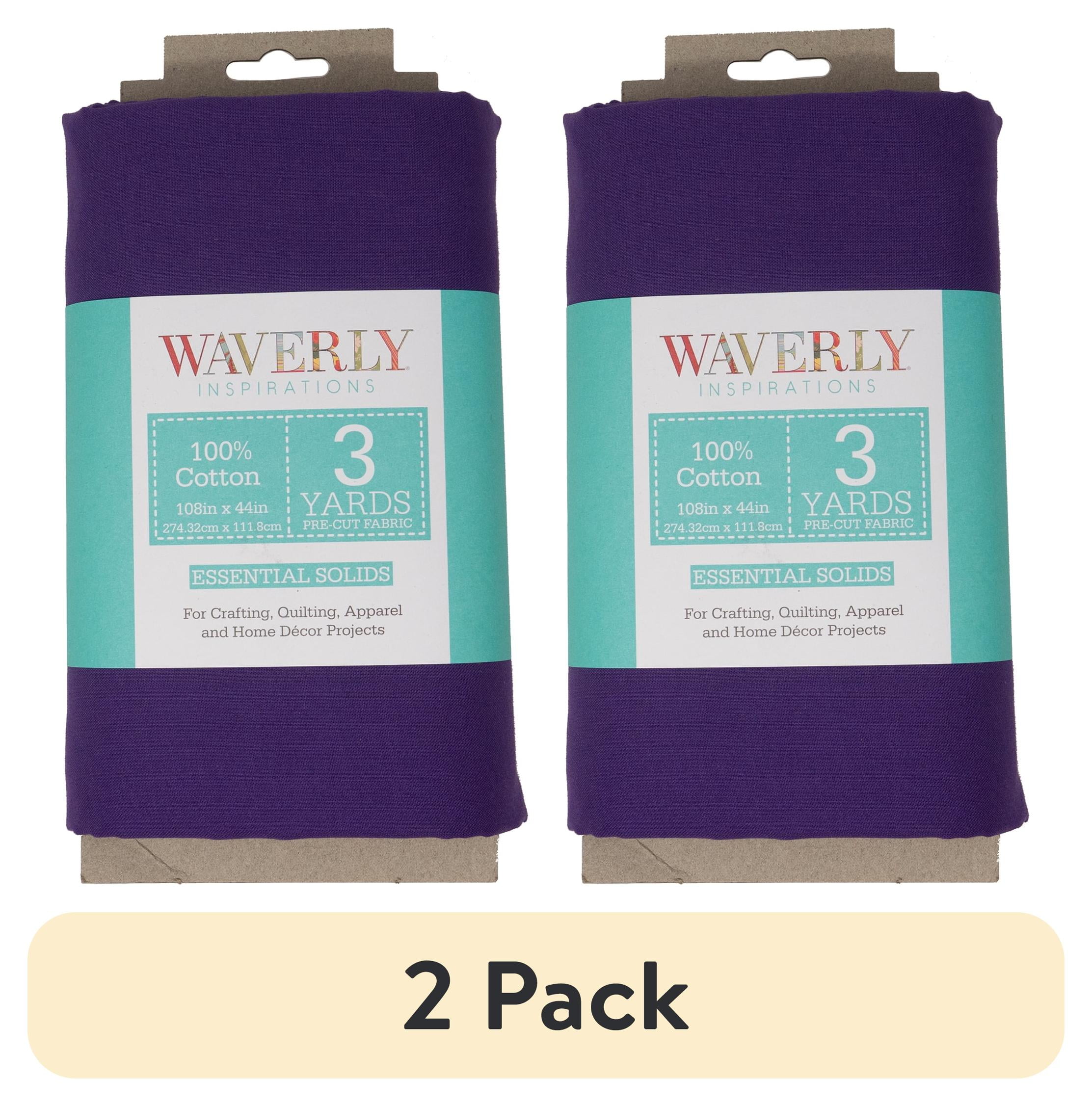 (2 pack) Waverly Inspirations 3 Yard Cut 100% Cotton Solids Fabric, Pansy, 44" Wide for Quilting & Sewing