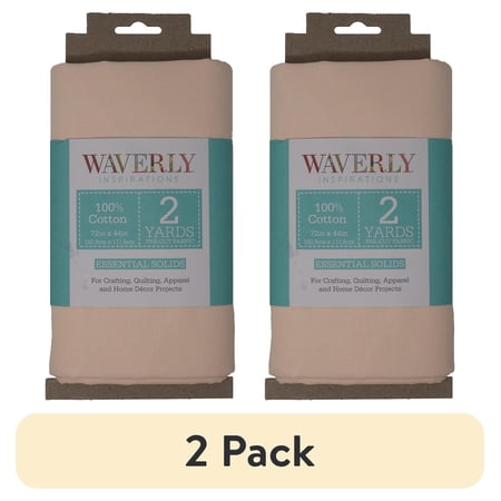 (2 pack) Waverly Inspirations 2 Yard Cut 100% Cotton Solids Fabric, Pink Tint, 44" Wide for Quilting & Sewing