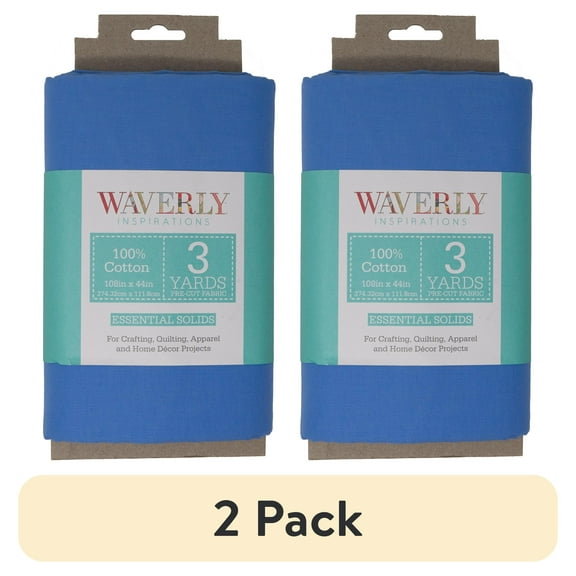 (2 pack) Waverly Inspirations 3 Yard Cut 100% Cotton Solids Fabric, Prov Blue, 44" Wide for Quilting & Sewing