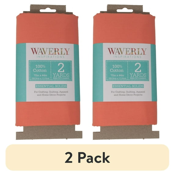 (2 pack) Waverly Inspirations 2 Yard Cut 100% Cotton Solids Fabric, Reef, 44" Wide for Quilting & Sewing
