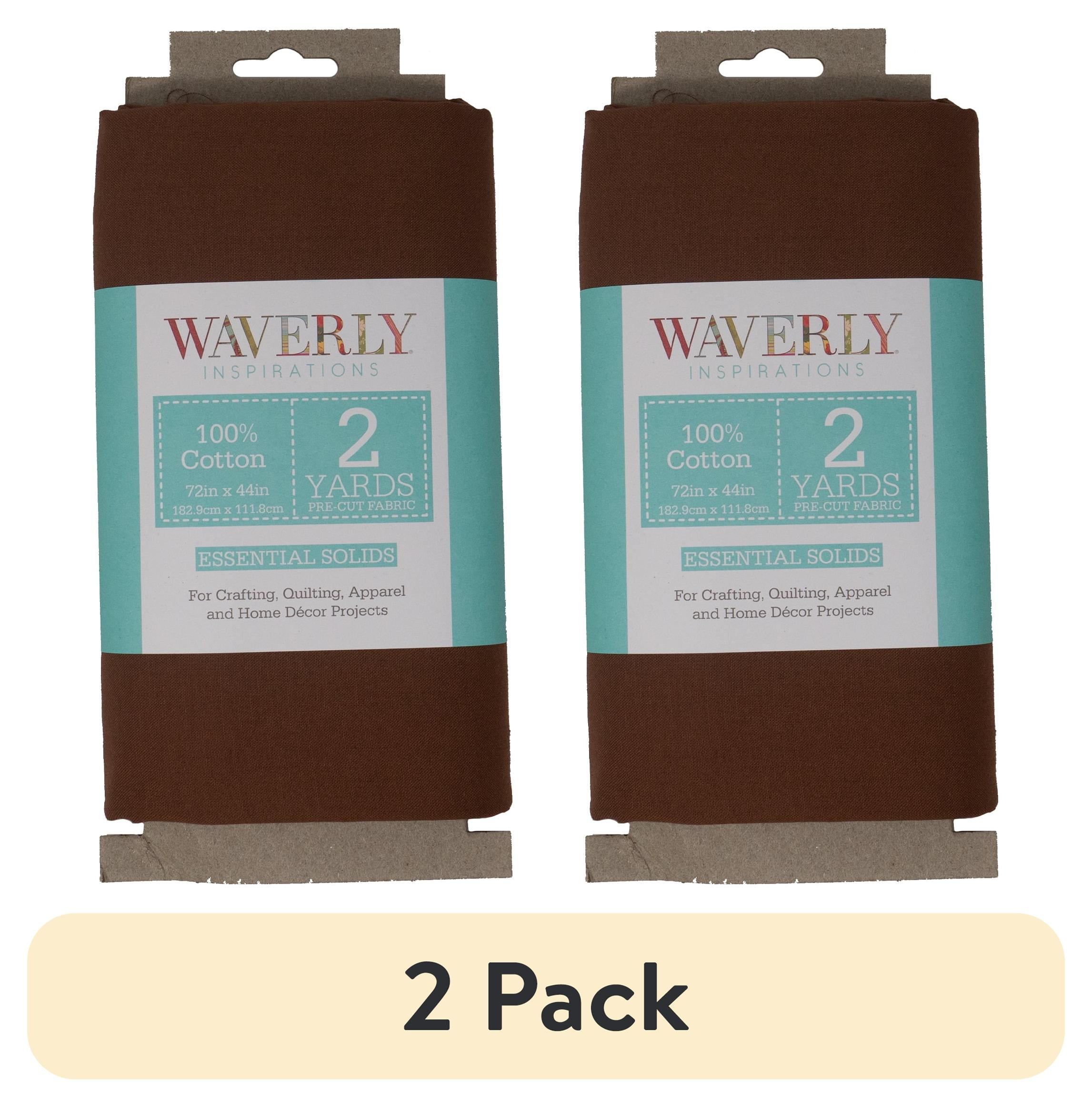 (2 pack) Waverly Inspirations 2 Yard Cut 100% Cotton Solids Fabric Stable Brown 44" Wide for Quilting & Sewing