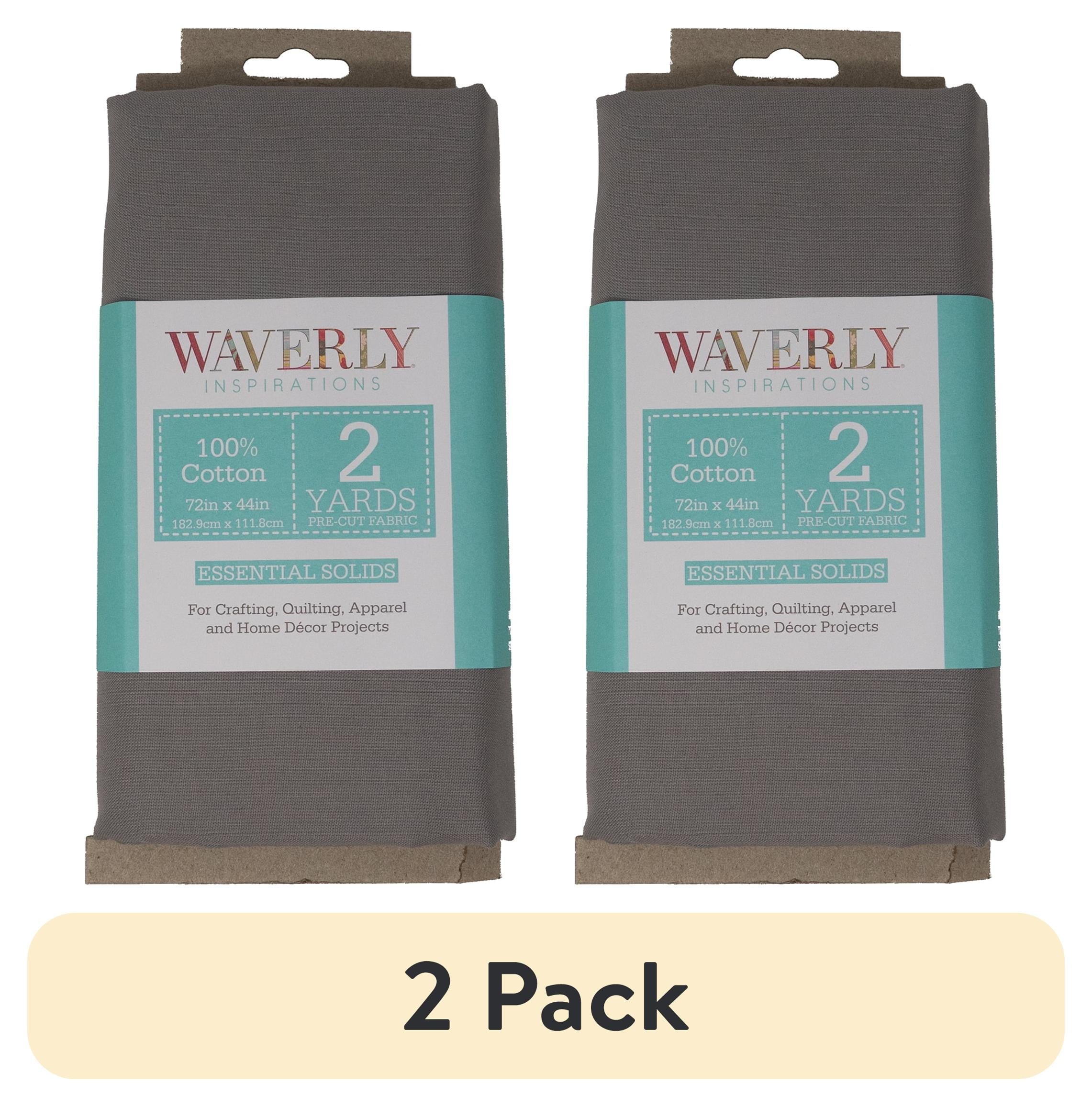 (2 pack) Waverly Inspirations 2 Yard Cut 100% Cotton Solids Fabric, Steel, 44" Wide for Quilting & Sewing