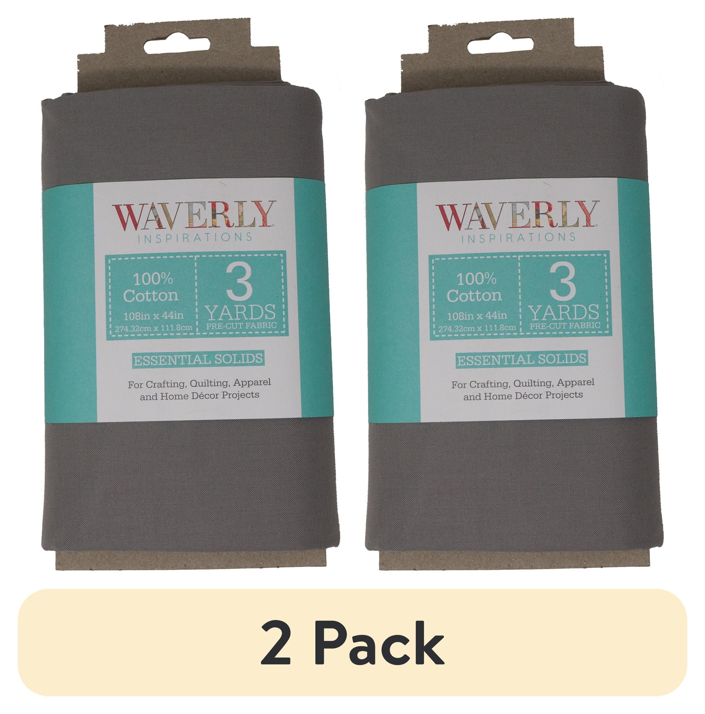 (2 pack) Waverly Inspirations 3 Yard Cut 100% Cotton Solids Fabric, Steel, 44" Wide for Quilting & Sewing