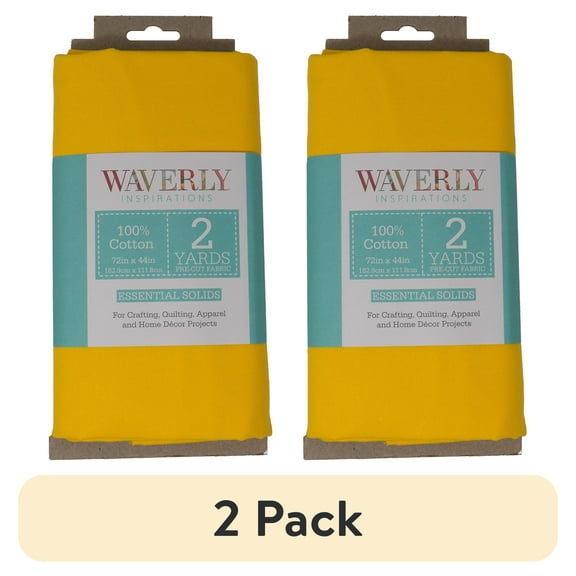 (2 pack) Waverly Inspirations 2 Yard Cut 100% Cotton Solids Fabric, Sunshine, 44" Wide for Quilting & Sewing
