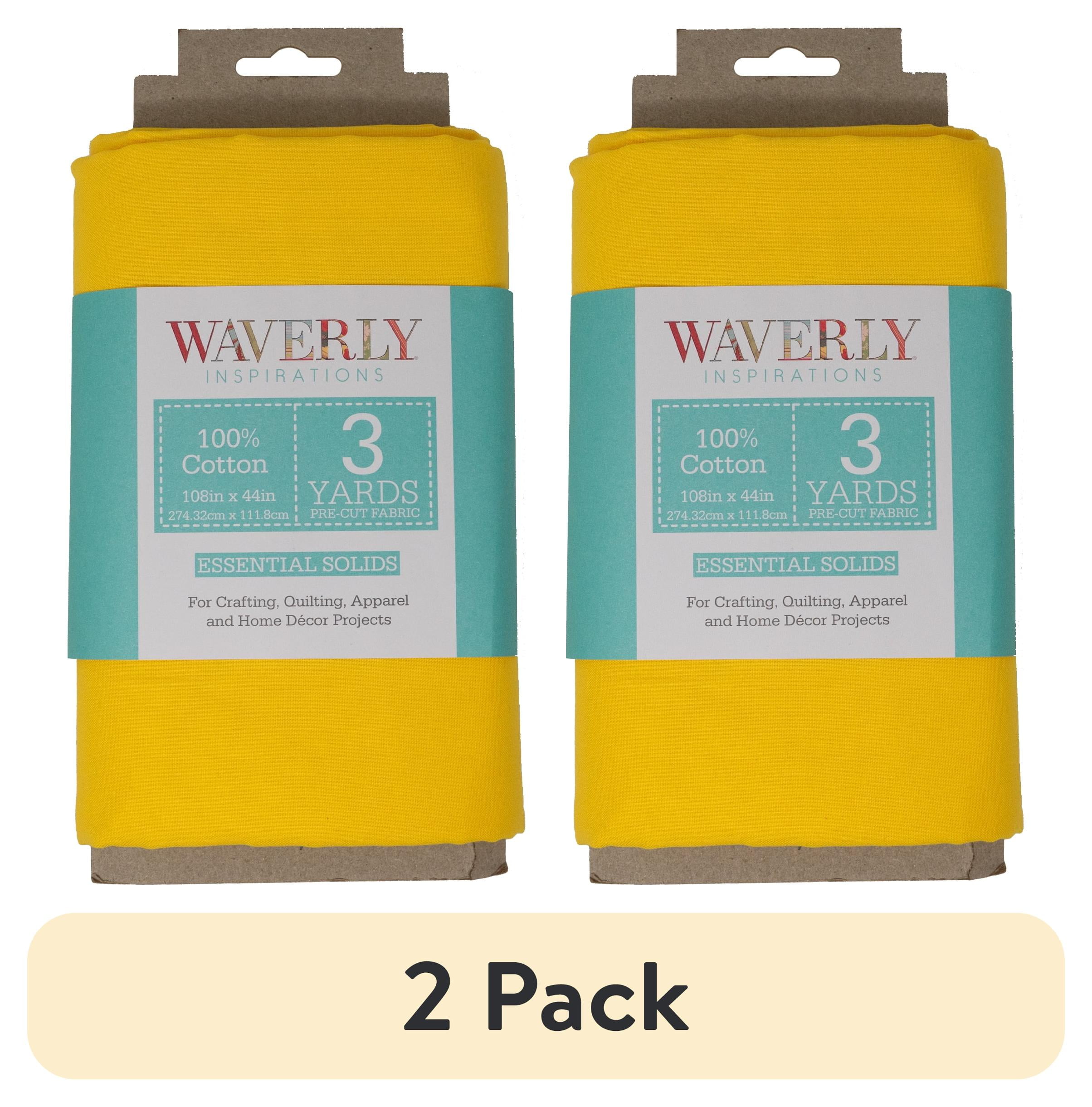 (2 pack) Waverly Inspirations 3 Yard Cut 100% Cotton Solids Fabric, Sunshine, 44" Wide for Quilting & Sewing