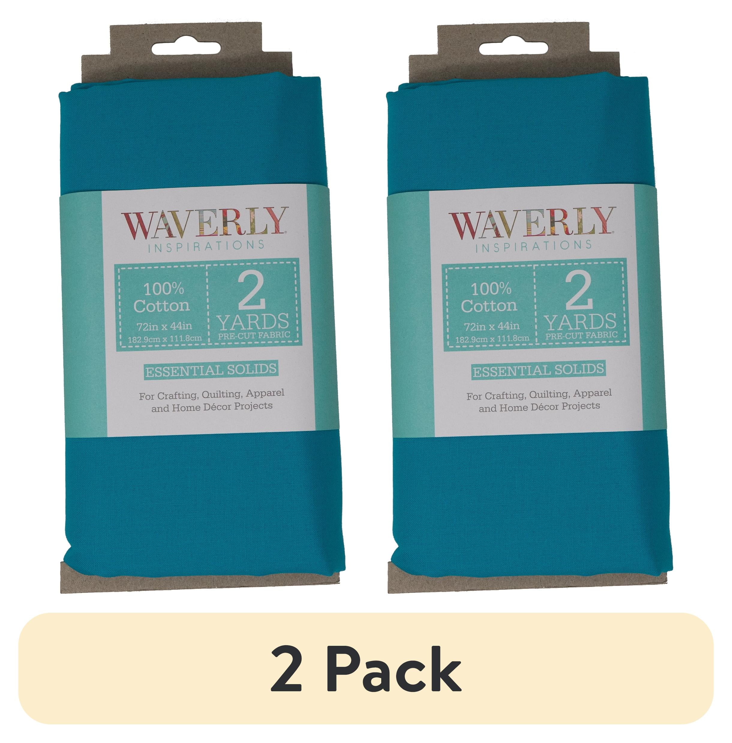 (2 pack) Waverly Inspirations 2 Yard Cut 100% Cotton Solids Fabric Turquoise 44" Wide for Quilting & Sewing