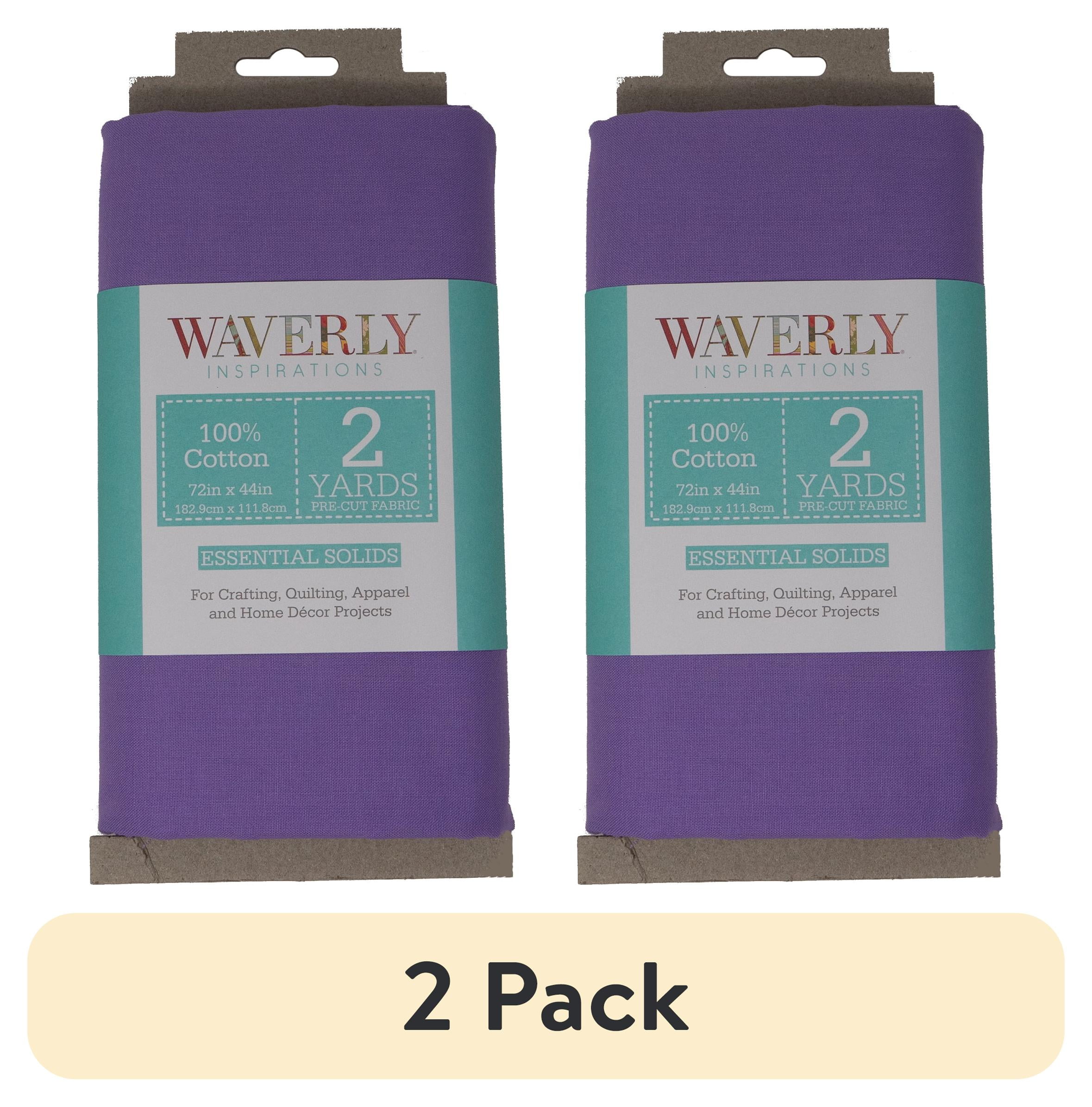 (2 pack) Waverly Inspirations 2 Yard Cut 100% Cotton Solids Fabric, Wisteria, 44" Wide for Quilting & Sewing