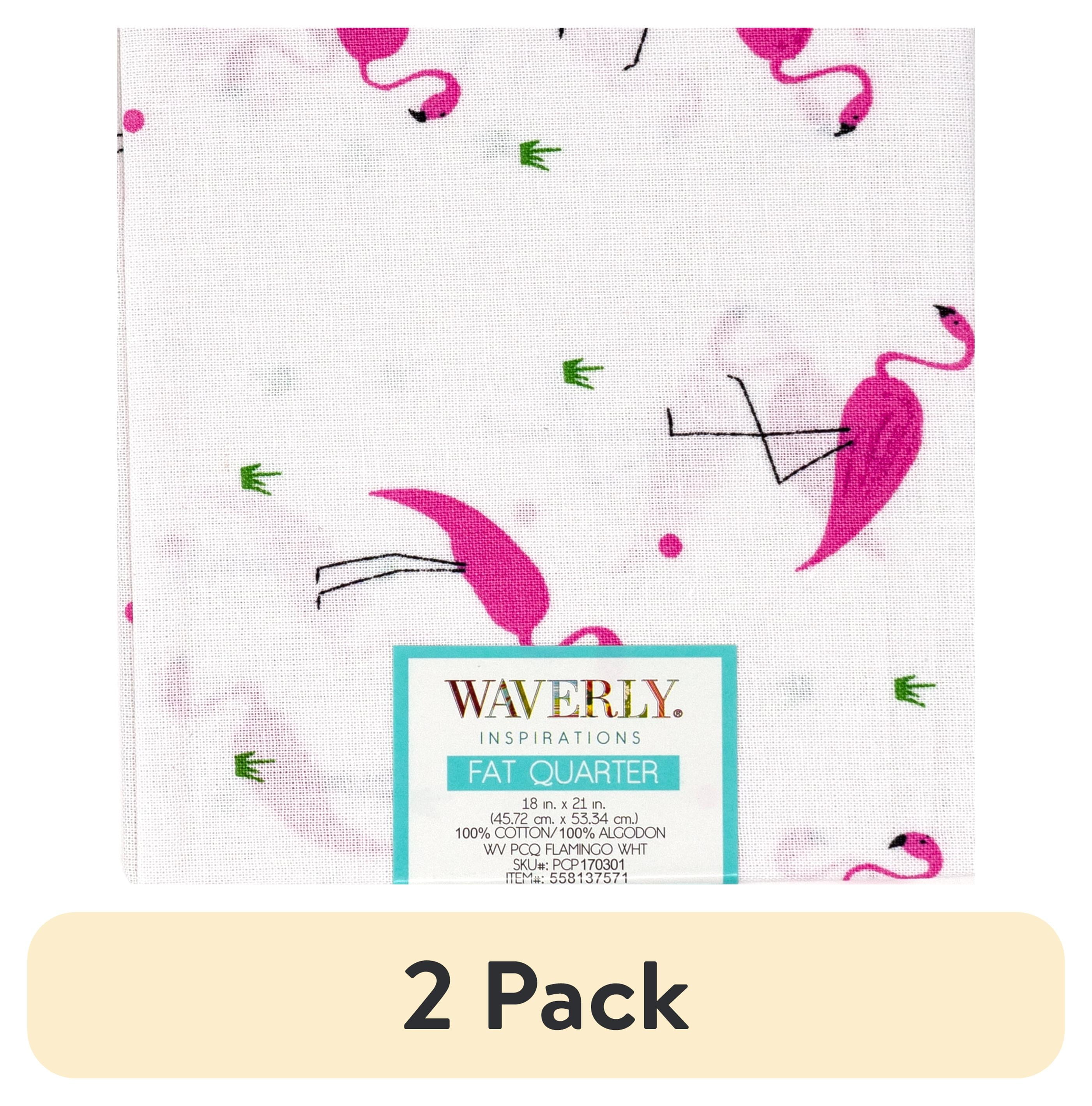 (2 pack) Waverly Inspirations 18" x 21" 100% Cotton Fat Quarter Flamingo Print Quilting & Craft Fabric, 1 Each