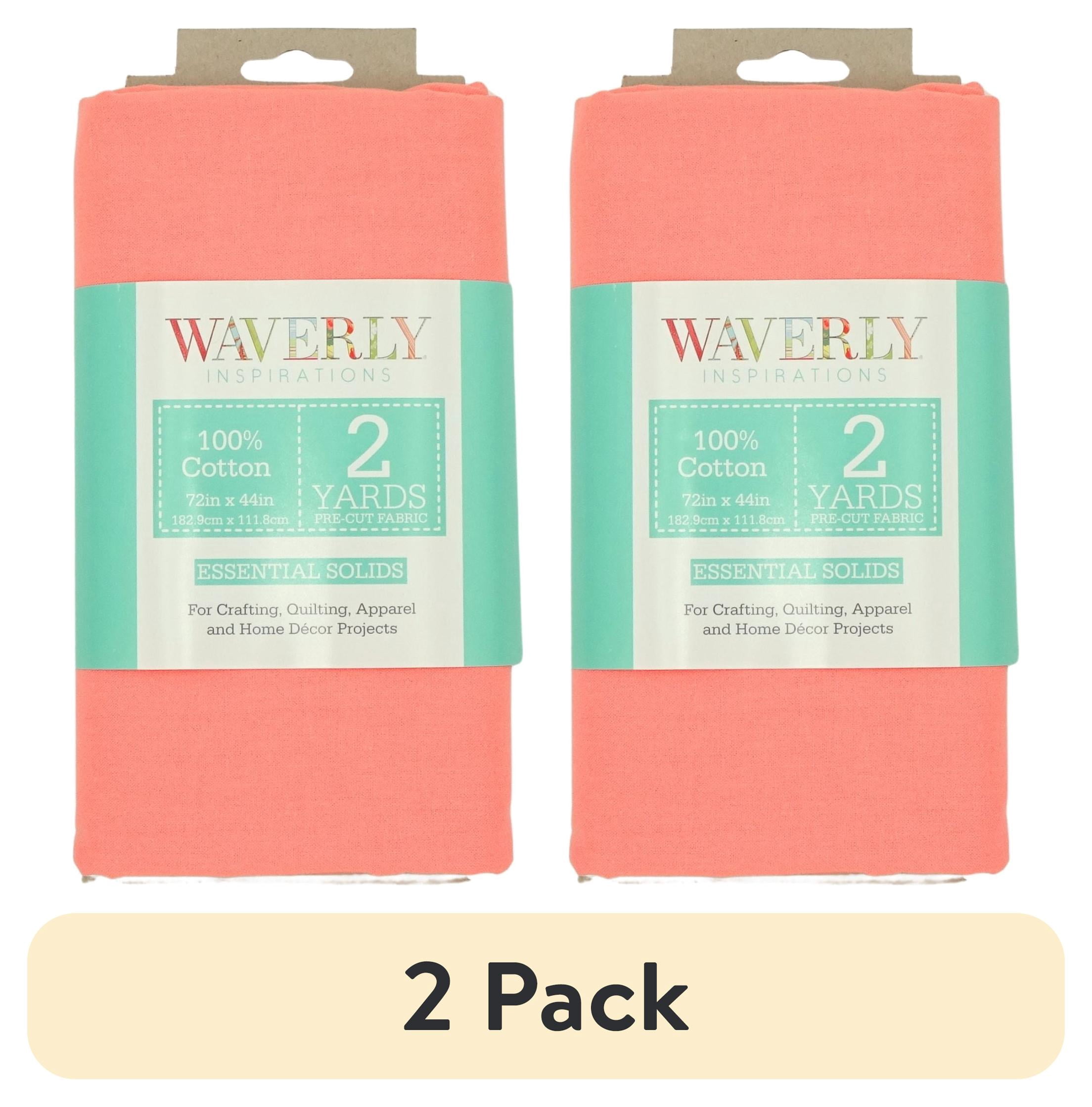 (2 pack) Waverly Inspirations 2 Yard Cut 100% Cotton Solid Fabric, Apple Blossom, 44" Wide for Quilting & Sewing