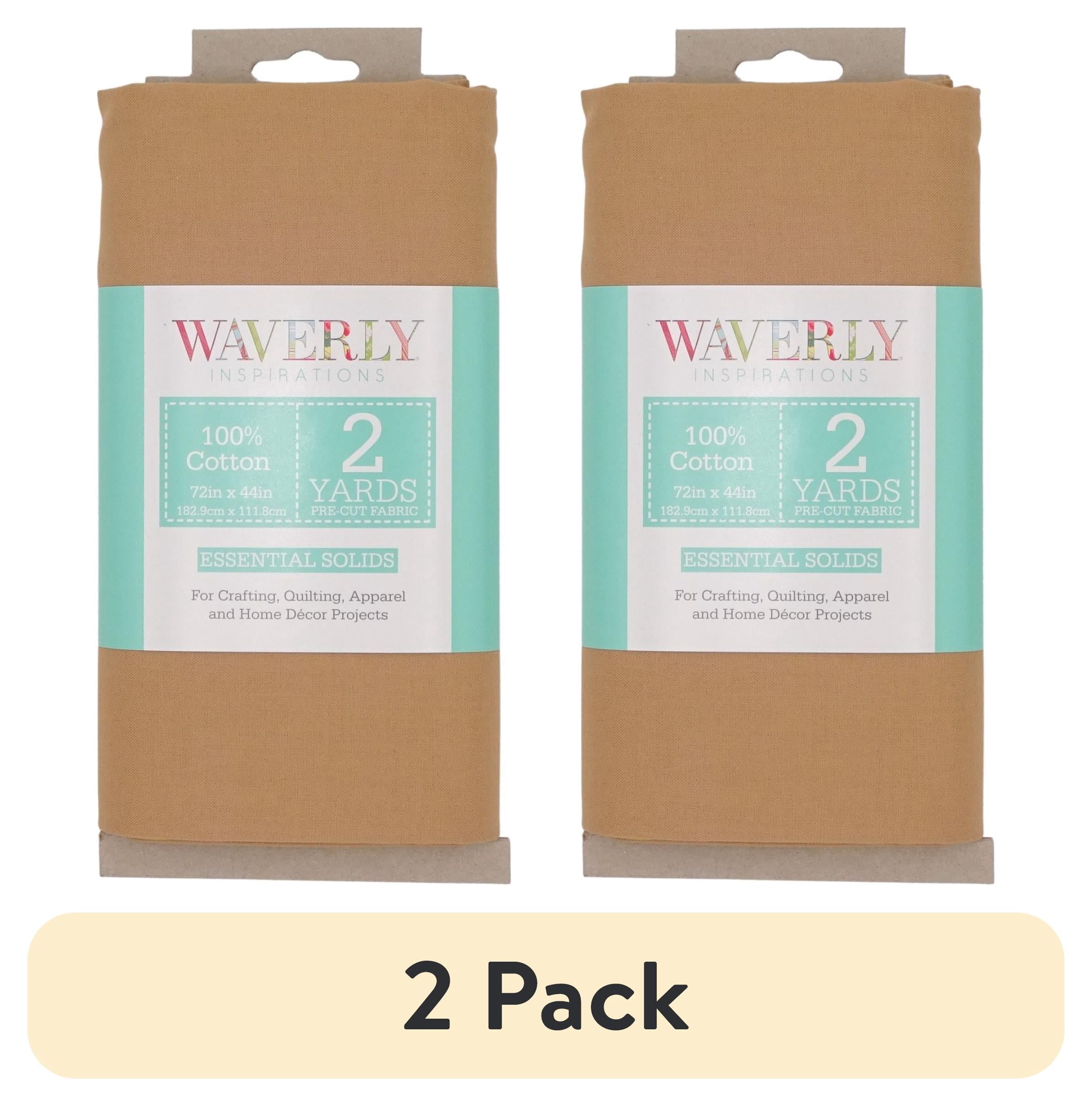 (2 pack) Waverly Inspirations 2 Yard Cut 100% Cotton Solid Fabric, Brown Sugar, 44" Wide for Quilting & Sewing