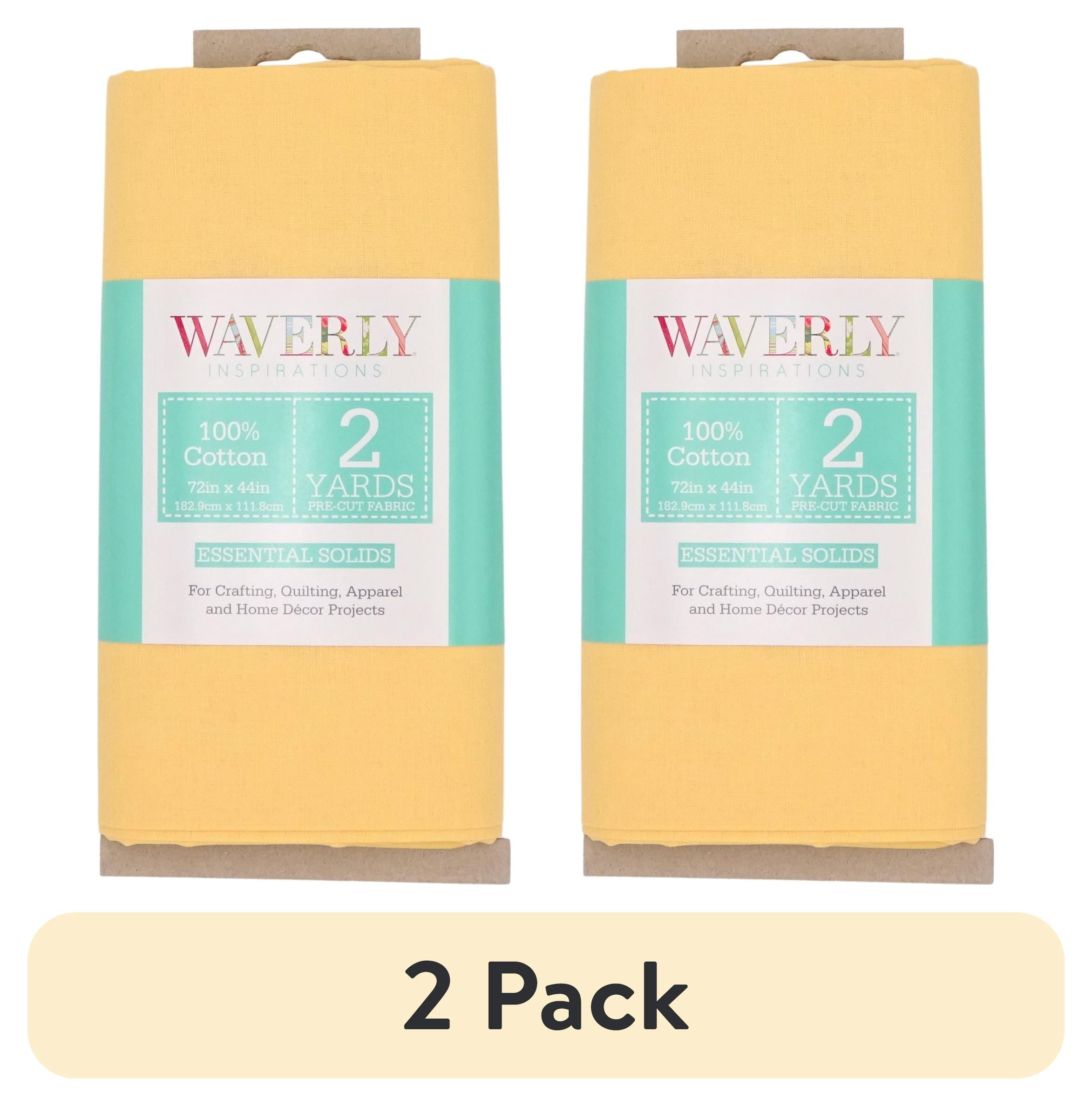 (2 pack) Waverly Inspirations 2 Yard Cut 100% Cotton Solid Fabric, Butter, 44" Wide for Quilting & Sewing