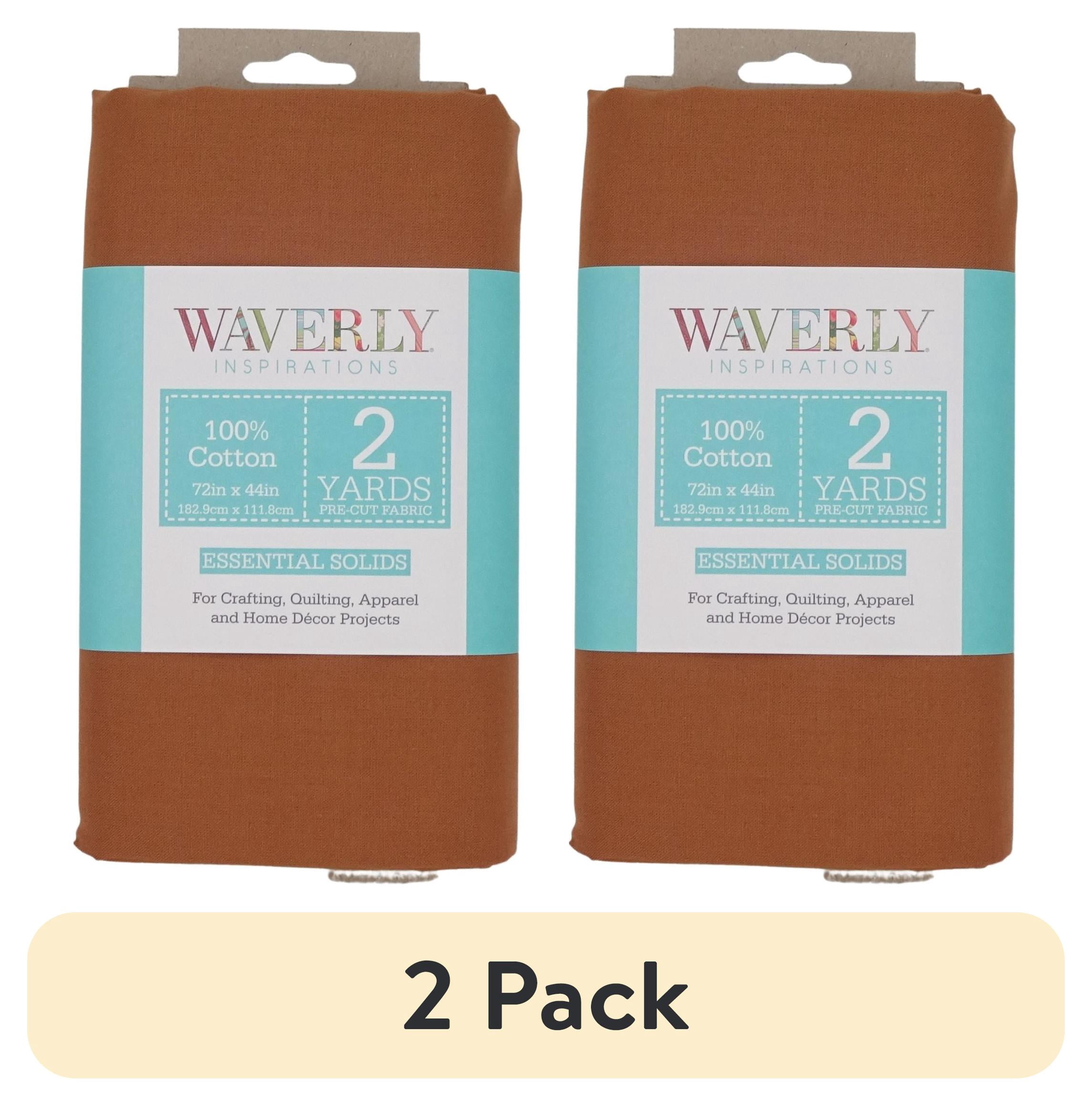 (2 pack) Waverly Inspirations Solid Sewing & Craft Fabric, 100% Cotton, Hazelnut, 2 Yard Precut, 44 in Wide