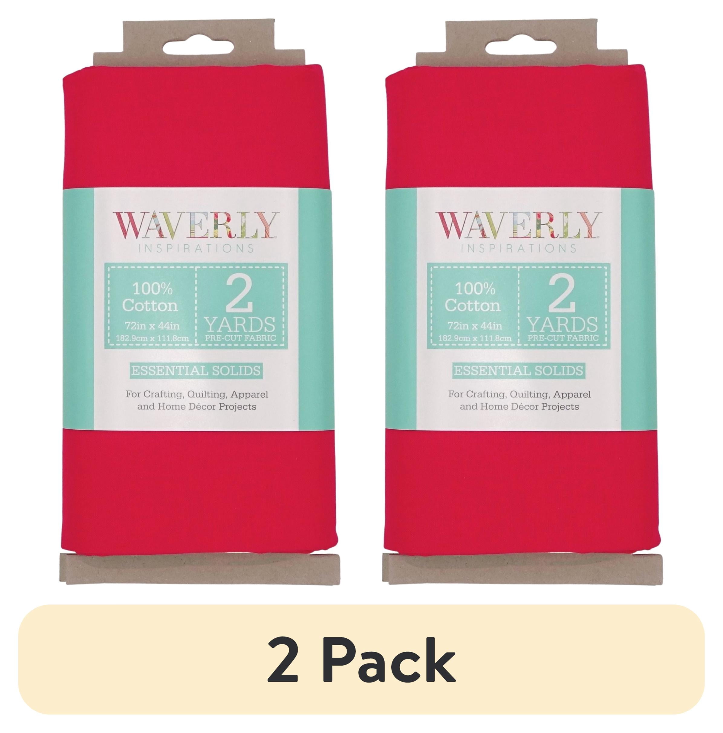 (2 pack) Waverly Inspirations 2 Yard Cut 100% Cotton Solid Fabric, Lipstick, 44" Wide for Quilting & Sewing