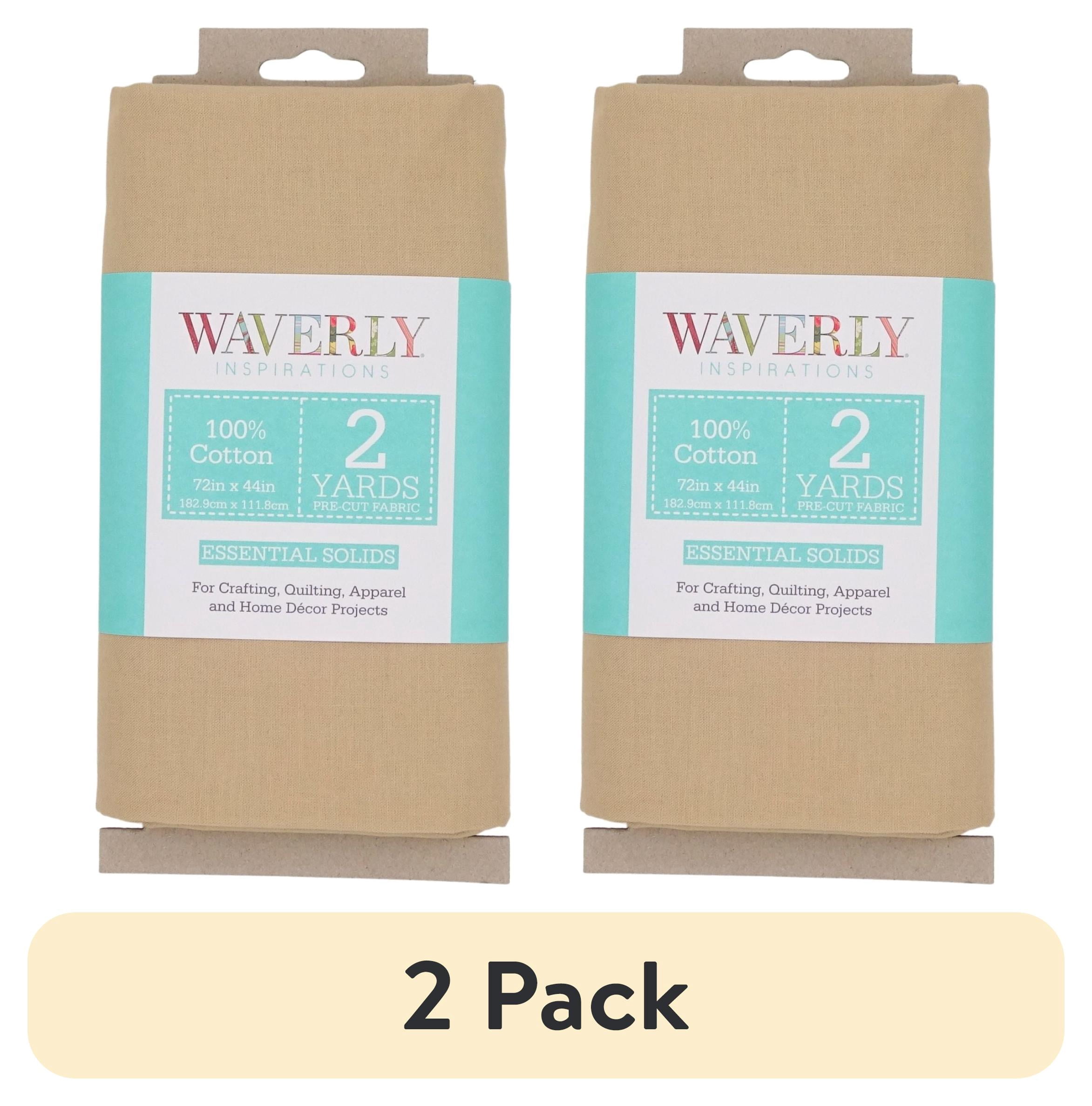 (2 pack) Waverly Inspirations 2 Yard Cut 100% Cotton Solid Fabric, Tan, 44" Wide for Quilting & Sewing