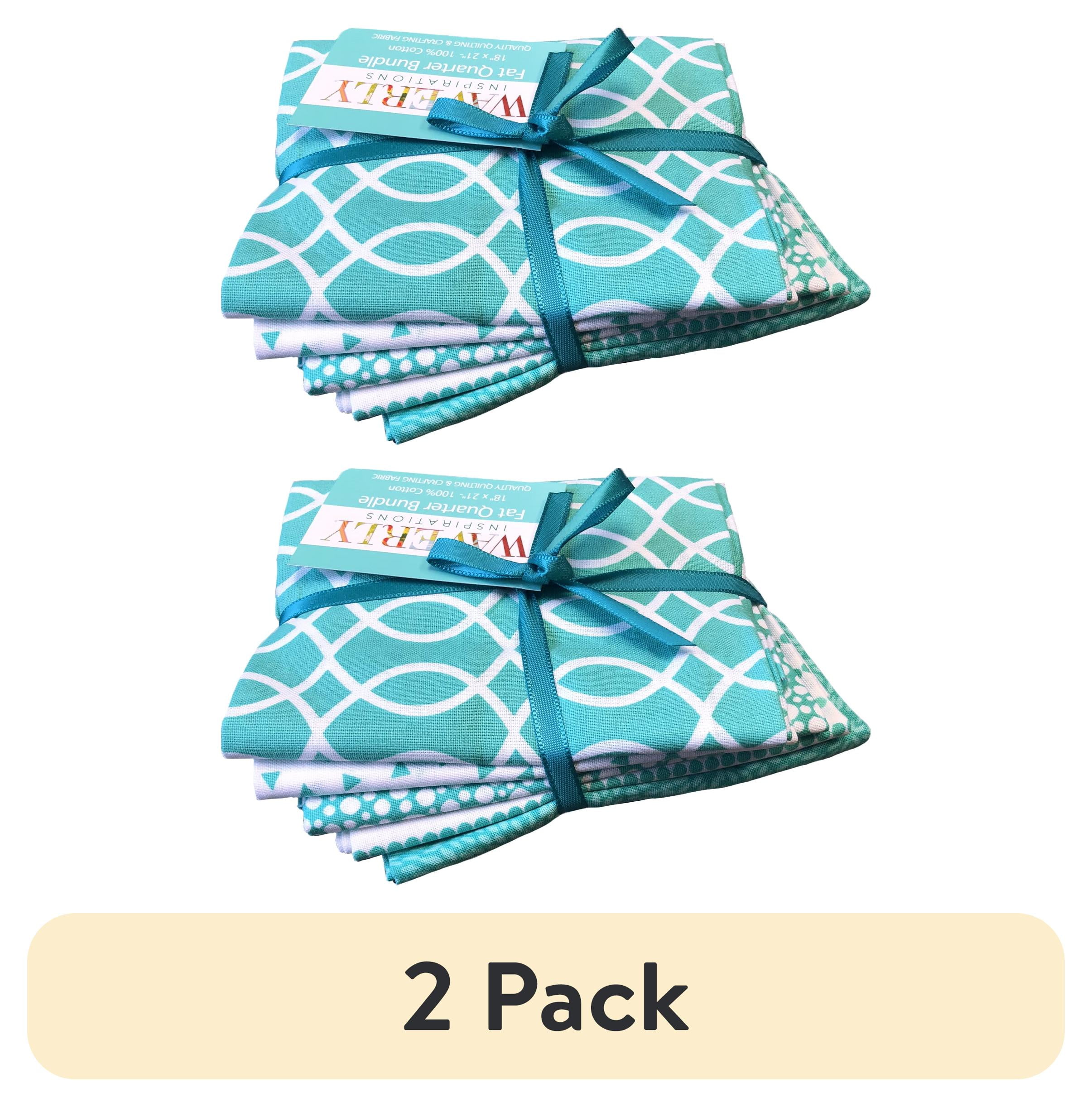(2 pack) Waverly Inspirations 21" x 0.5 yd 100% Cotton Sewing & Craft Fabric, Blue and White
