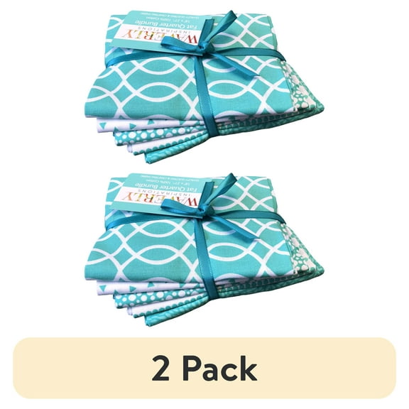 (2 pack) Waverly Inspirations 21" x 0.5 yd 100% Cotton Sewing & Craft Fabric, Blue and White