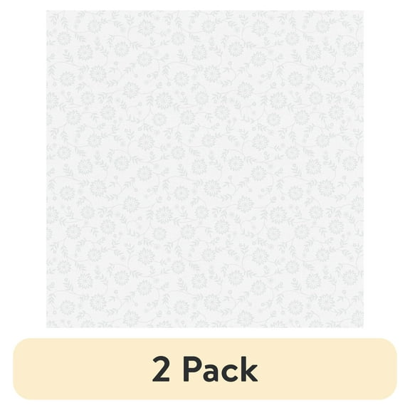 (2 pack) Waverly Inspirations 1 Yard Cut 100% Cotton Ellen's Floral Fabric, White, 44” Wide for Quilting & Sewing