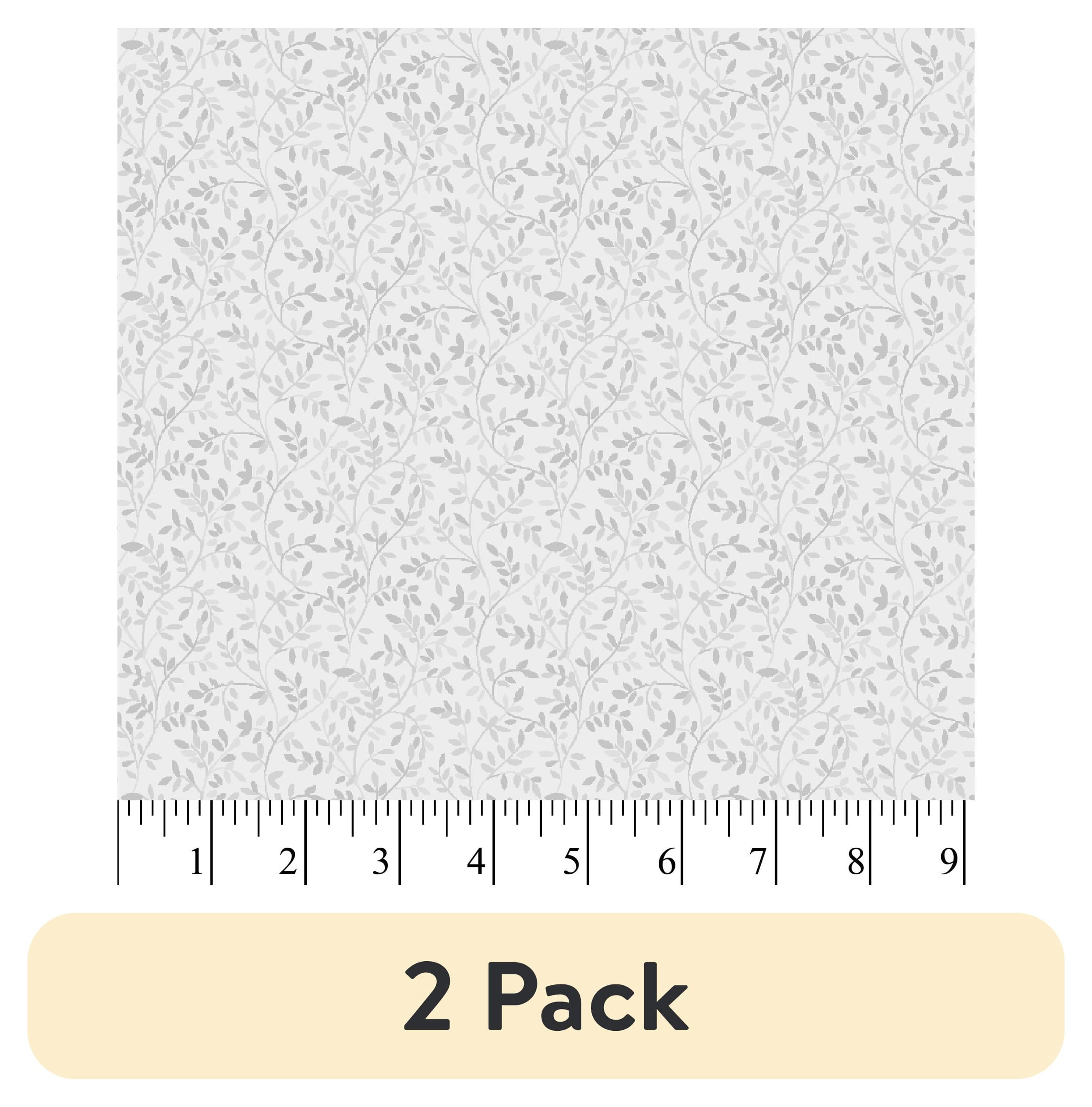 (2 pack) Waverly Inspirations 1 Yard 100% Cotton Italian Leaves, Gray, 44" Wide for Quilting & Sewing