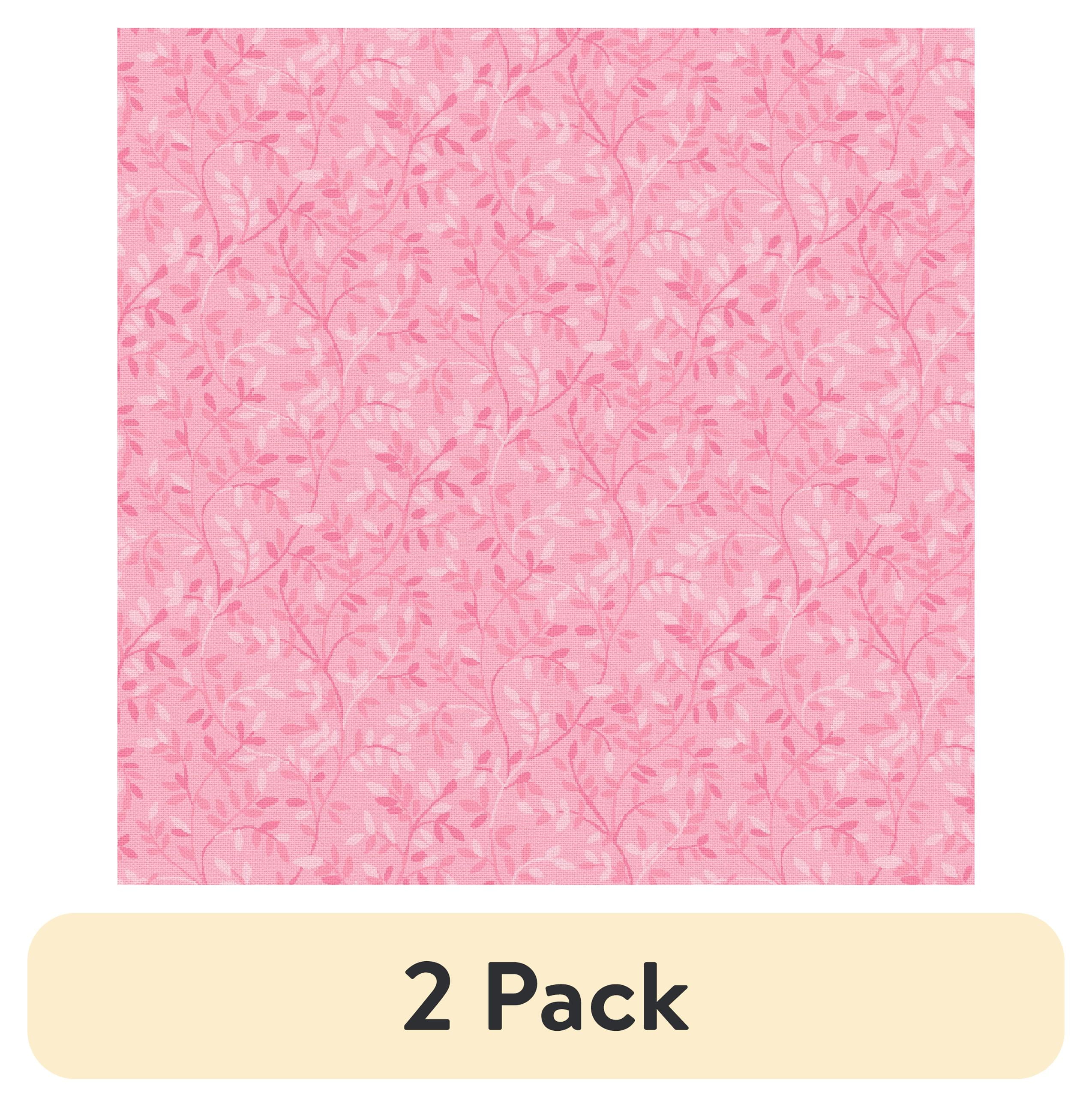 (2 pack) Waverly Inspirations 1 Yard 100% Cotton Italian Leaves, Pink Nectar, 44" Wide for Quilting & Sewing