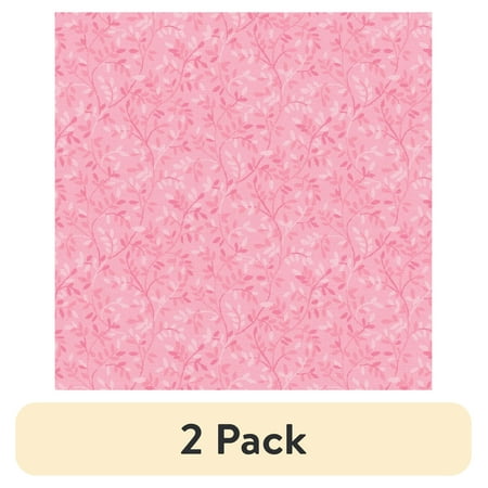 (2 pack) Waverly Inspirations 1 Yard 100% Cotton Italian Leaves, Pink Nectar, 44" Wide for Quilting & Sewing