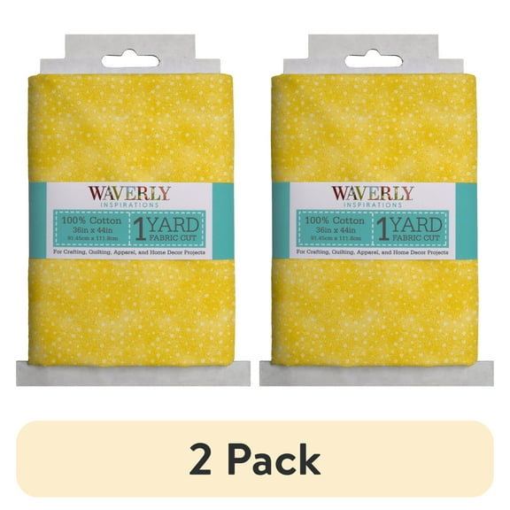 (2 pack) Waverly Inspirations 1 Yard Cut 100% Cotton Norway Dots Fabric, Honey Yellow, 44” Wide for Quilting & Sewing