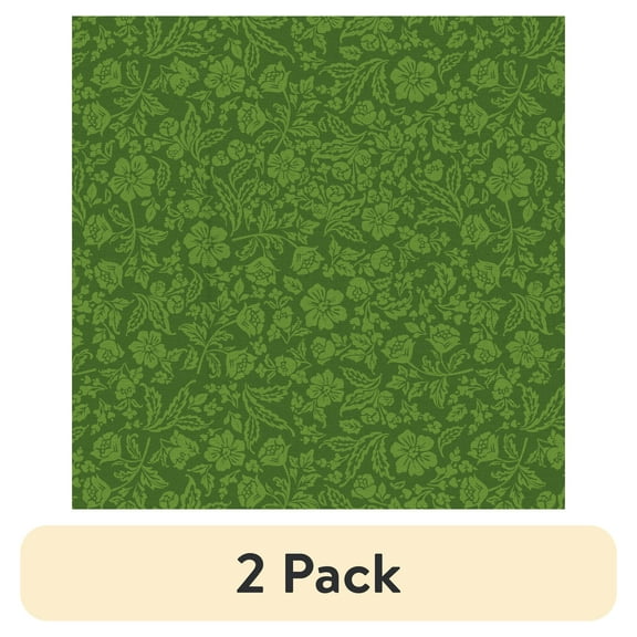 (2 pack) Waverly Inspirations 1 Yard Cut 100% Cotton Paris Floral Fabric, Green, 44” Wide for Quilting & Sewing