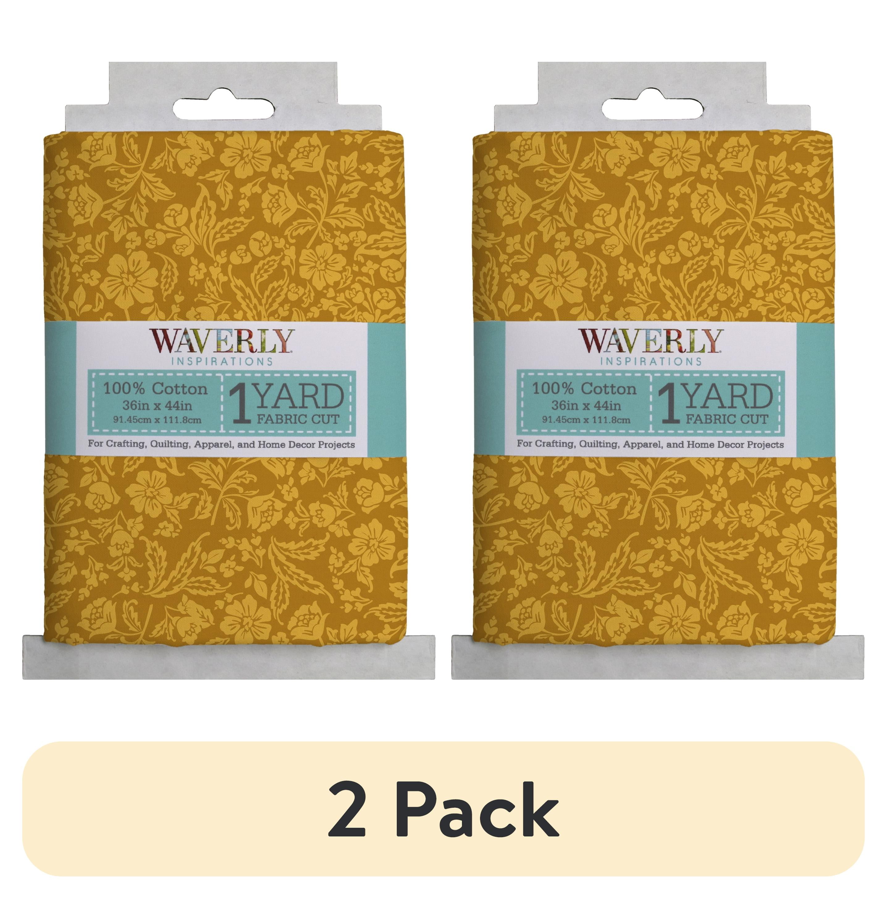 (2 pack) Waverly Inspirations 1 Yard 100% Cotton Paris Floral, Marigold, 44" Wide for Quilting & Sewing
