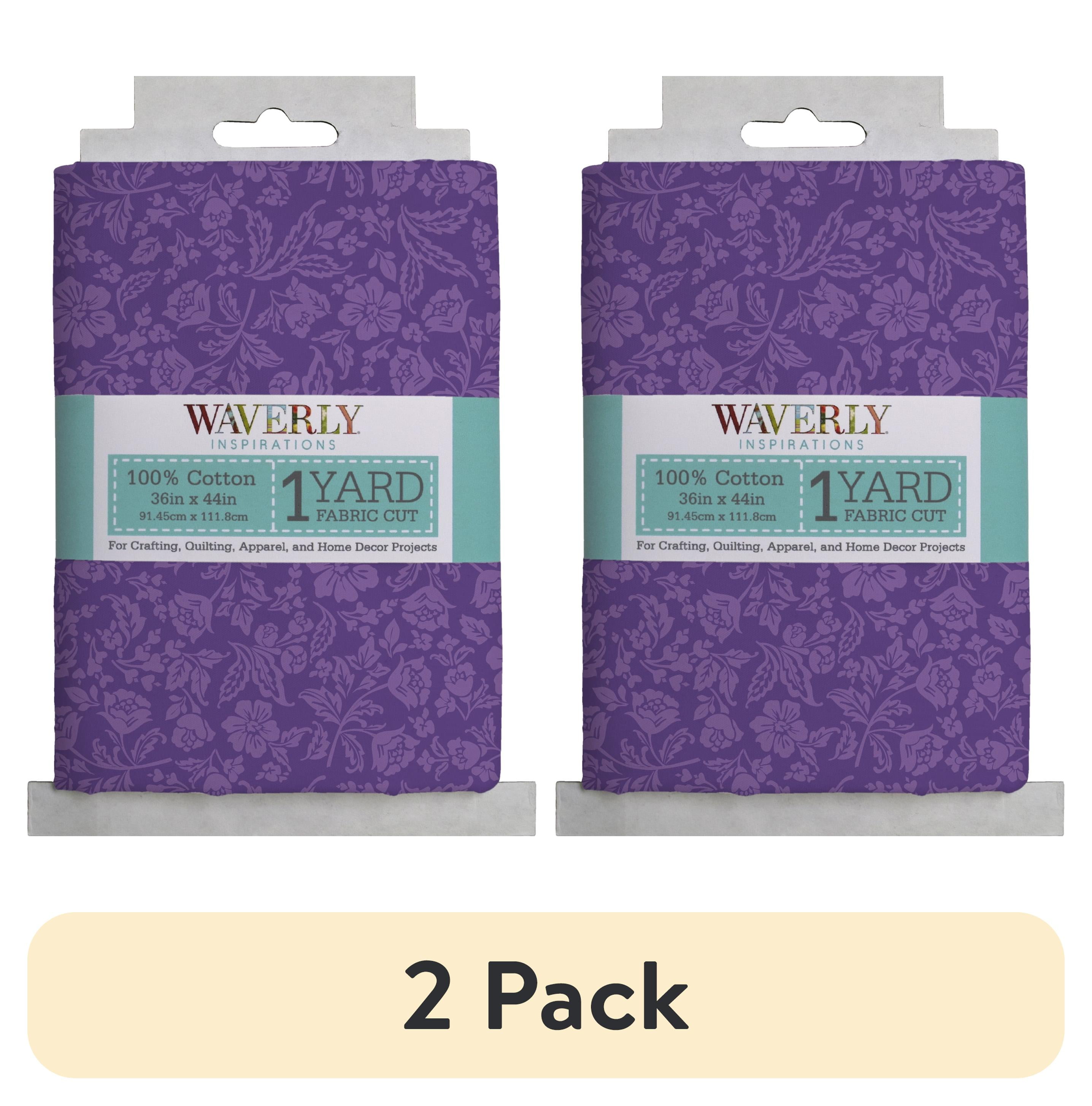 (2 pack) Waverly Inspirations 1 Yard 100% Cotton Paris Floral, Purple, 44" Wide for Quilting & Sewing