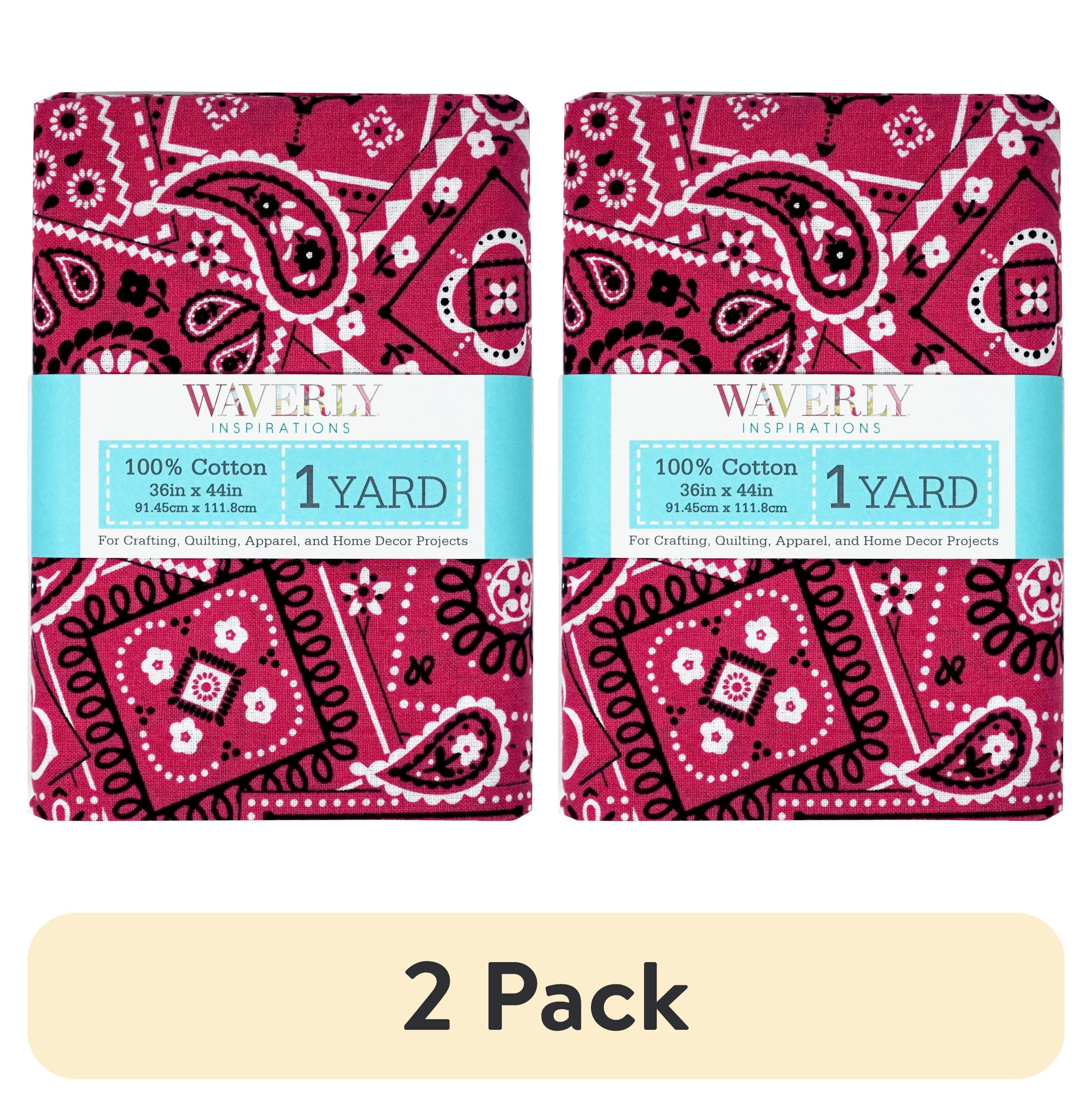 (2 pack) Waverly Inspirations 1 Yard Cut 100% Cotton Prints Fabric Bandana Mega 44" Wide for Quilting & Sewing