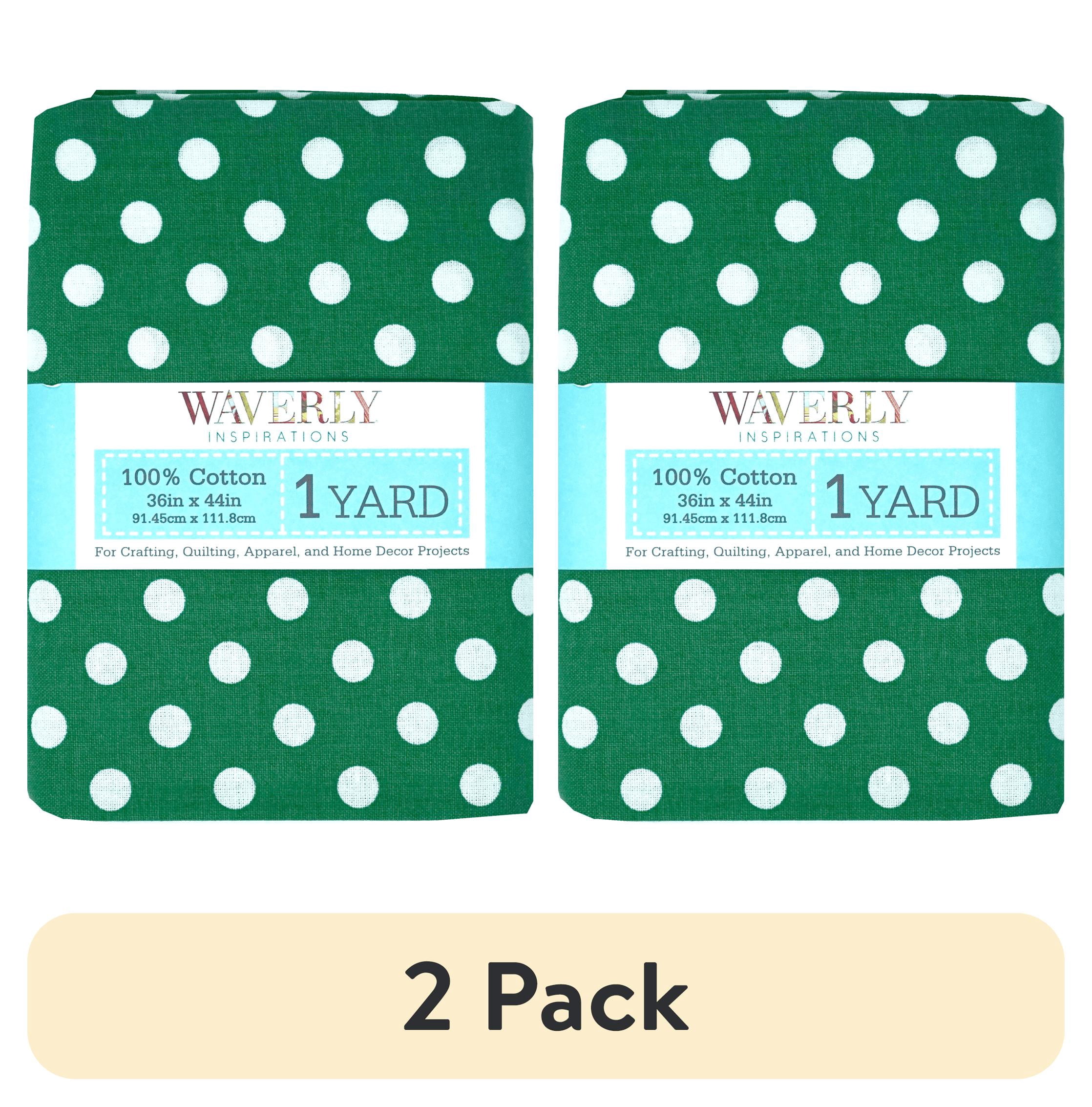 (2 pack) Waverly Inspirations 1 Yard Precut 100% Cotton Prints Fabric Big Dot Kelly 44" Wide for Quilting & Sewing