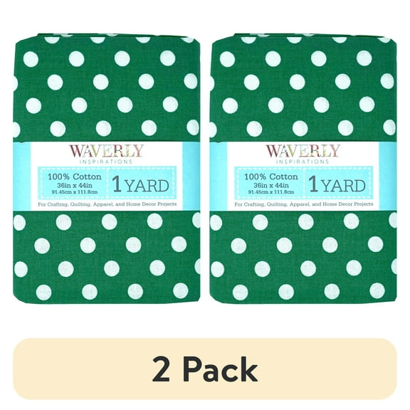 (2 pack) Waverly Inspirations 1 Yard Cut 100% Cotton Prints Fabric Big Dot Kelly 44" Wide for Quilting & Sewing