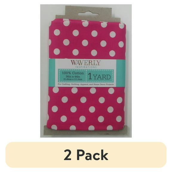 (2 pack) Waverly Inspirations 1 Yard Cut 100% Cotton Prints Fabric Big Dot Magenta 44" Wide for Quilting & Sewing