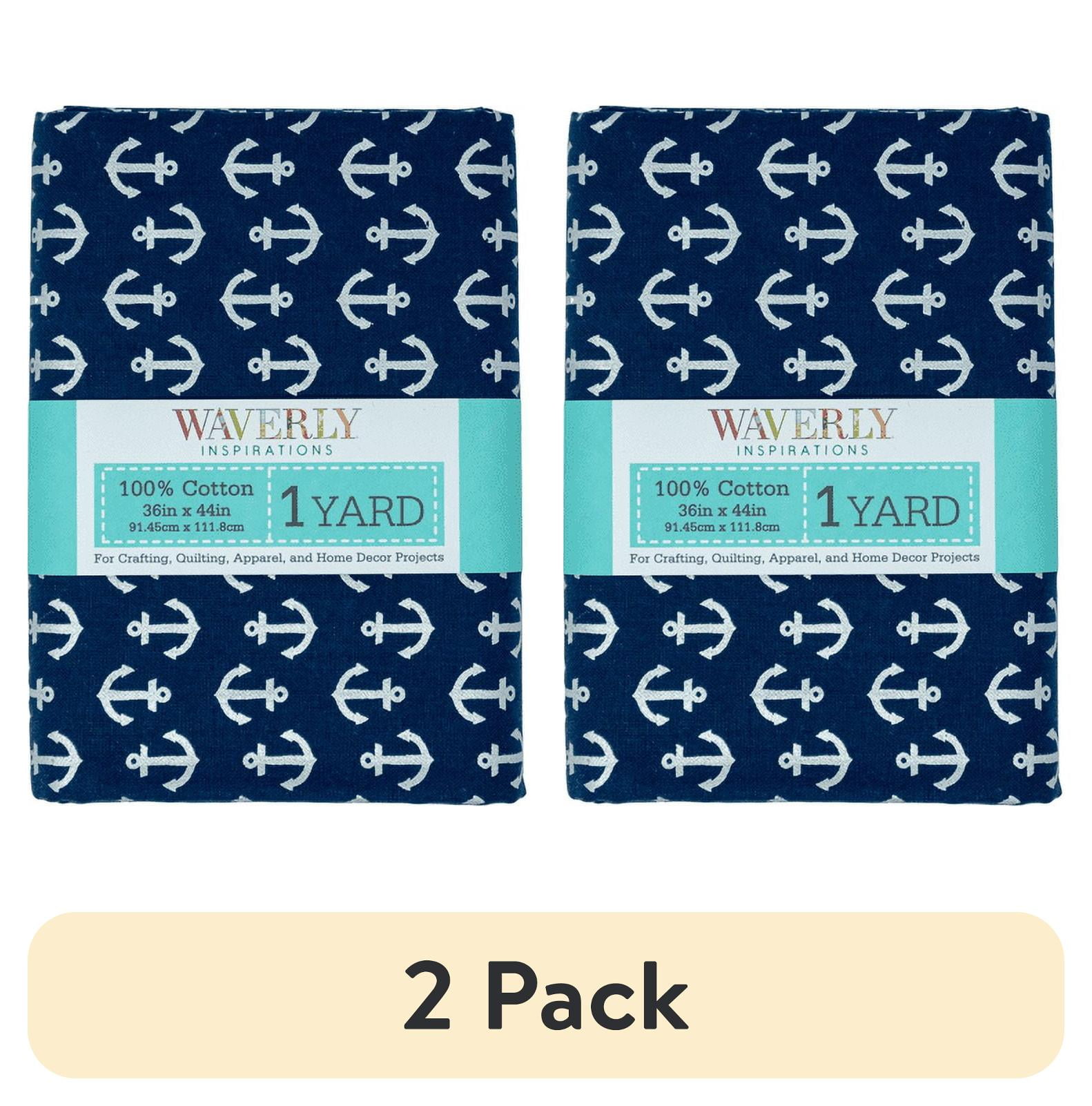 (2 pack) Waverly Inspirations 1 Yard Cut 100% Cotton Prints Fabric White and Black 44" Wide for Quilting & Sewing