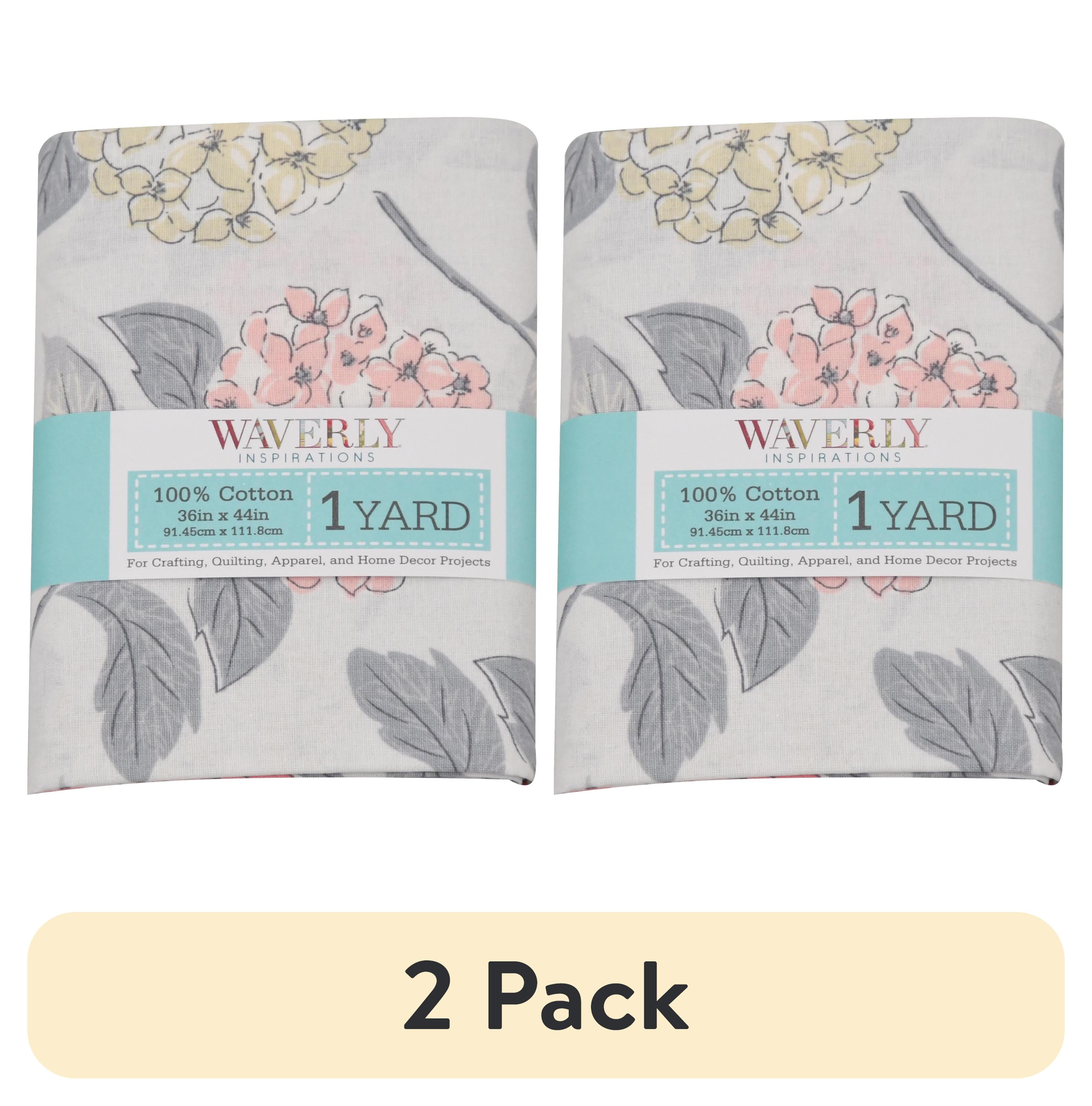 (2 pack) Waverly Inspirations 1-Yard Cut 100% Cotton Prints Fabric – White & Gray, 44" Wide, Quilting & Sewing