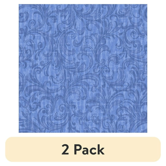 (2 pack) Waverly Inspirations 1 Yard Cut 100% Cotton Prints Fabric Dancing Scrolls Provence Blue 44" Wide for Quilting & Sewing